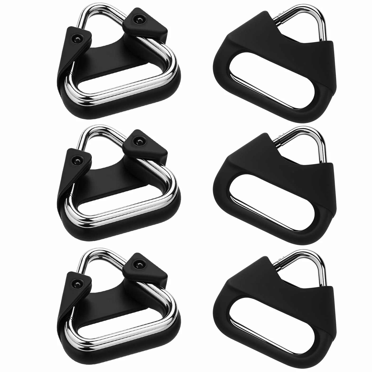 Yuanchu 6 pièces Anneaux divisés en triangle en acier inoxydable, compatible avec l'adaptateur de sangle pour appareil photo, anneau à ergot avec bague en plastique pour sangle d'épaule pour appareil