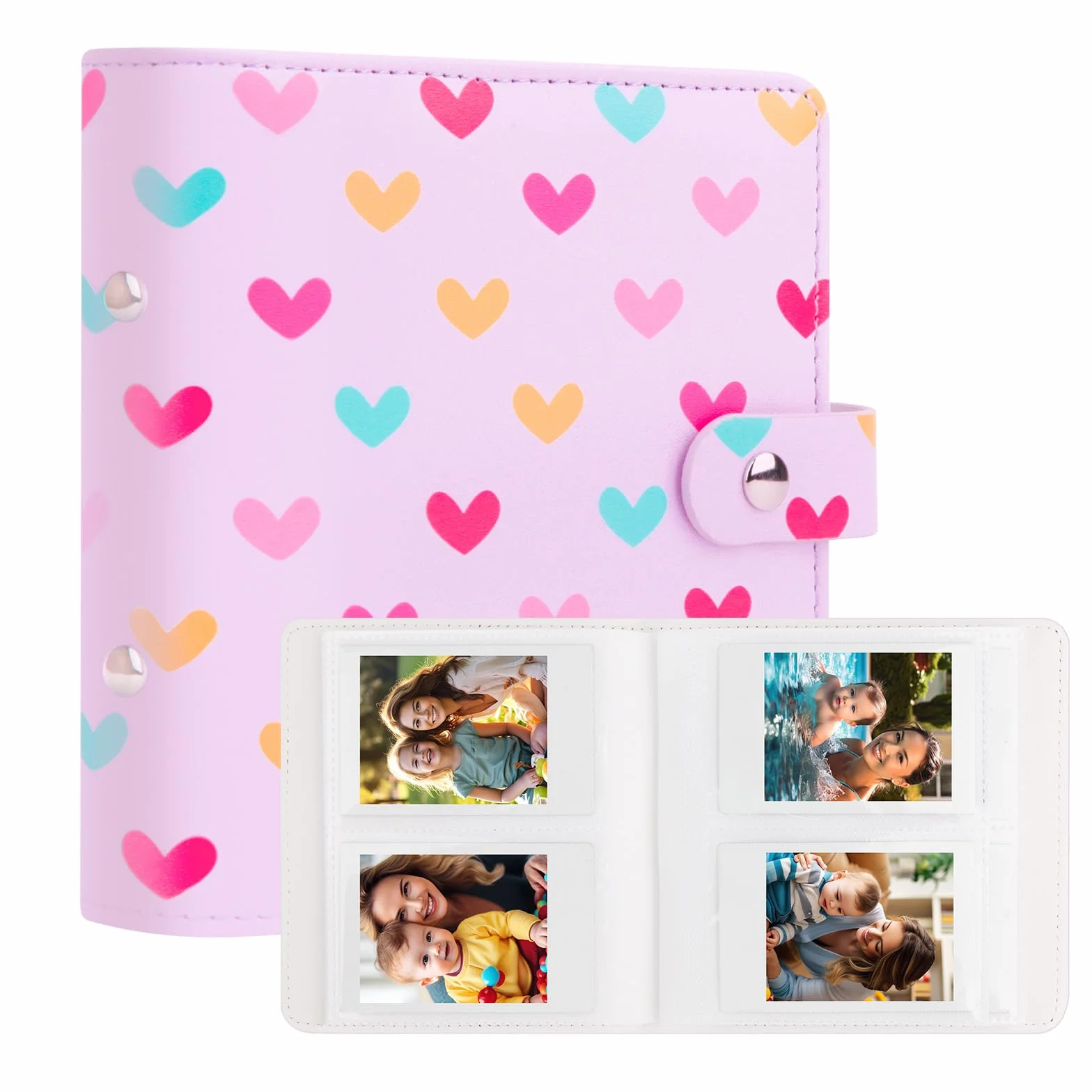 156 Album Photo pour Instax Mini Film(54 x 86 mm),2x3 inch livre d'images Compatible avec Polaroid Zink et HP Sprocket Instant Photo Paper,K-pop Photocards (Violet, 112 Pochettes)