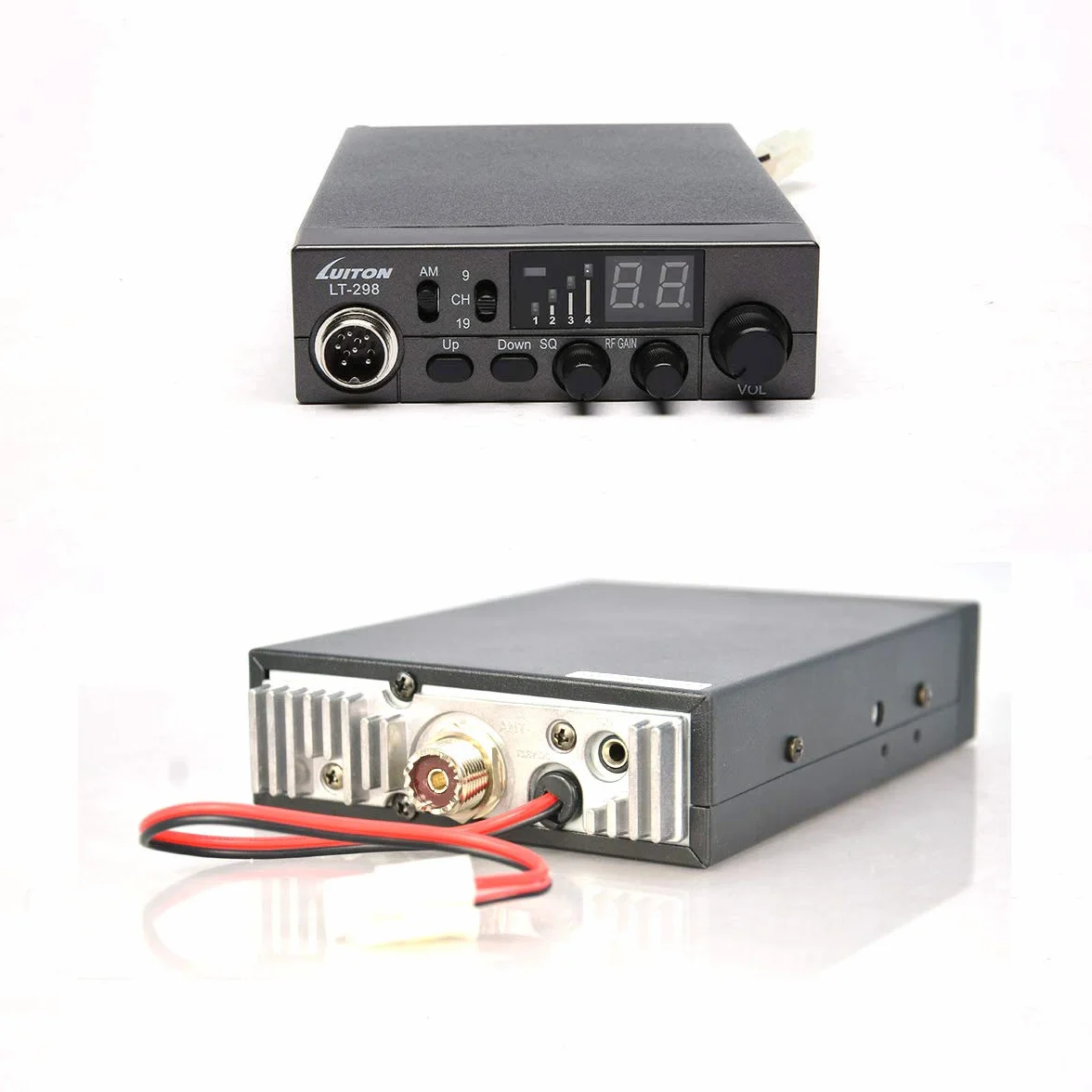 LUITON Radio CB LT-298 40 canaux design compact avec prise haut-parleur externe, grand écran LED facile à lire, compatible avec tension 12-24 V