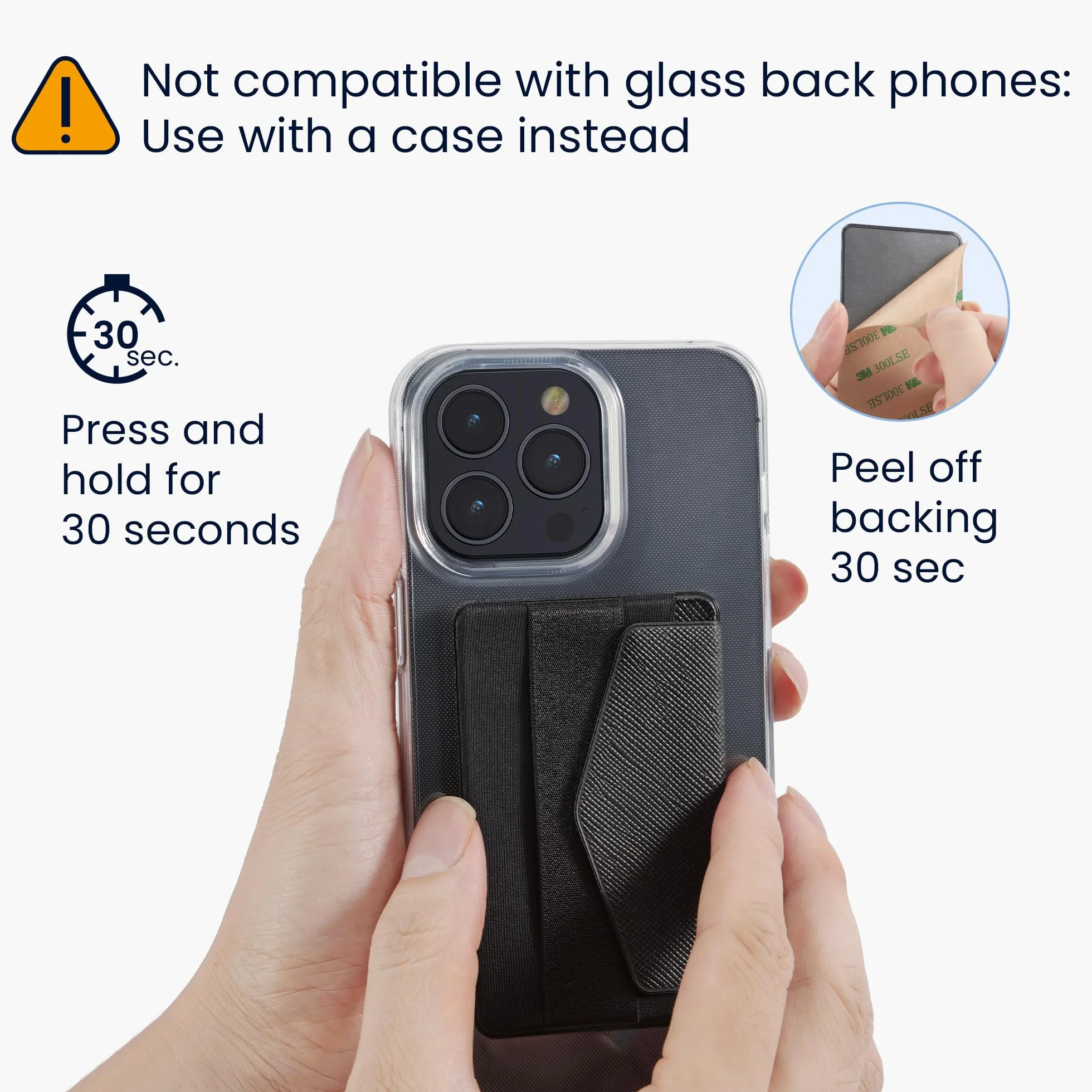 kwmobile Porte-Carte autoadhésif Smartphone 2X Pochette autocollante Tissue 4 Cartes Support Main Noir