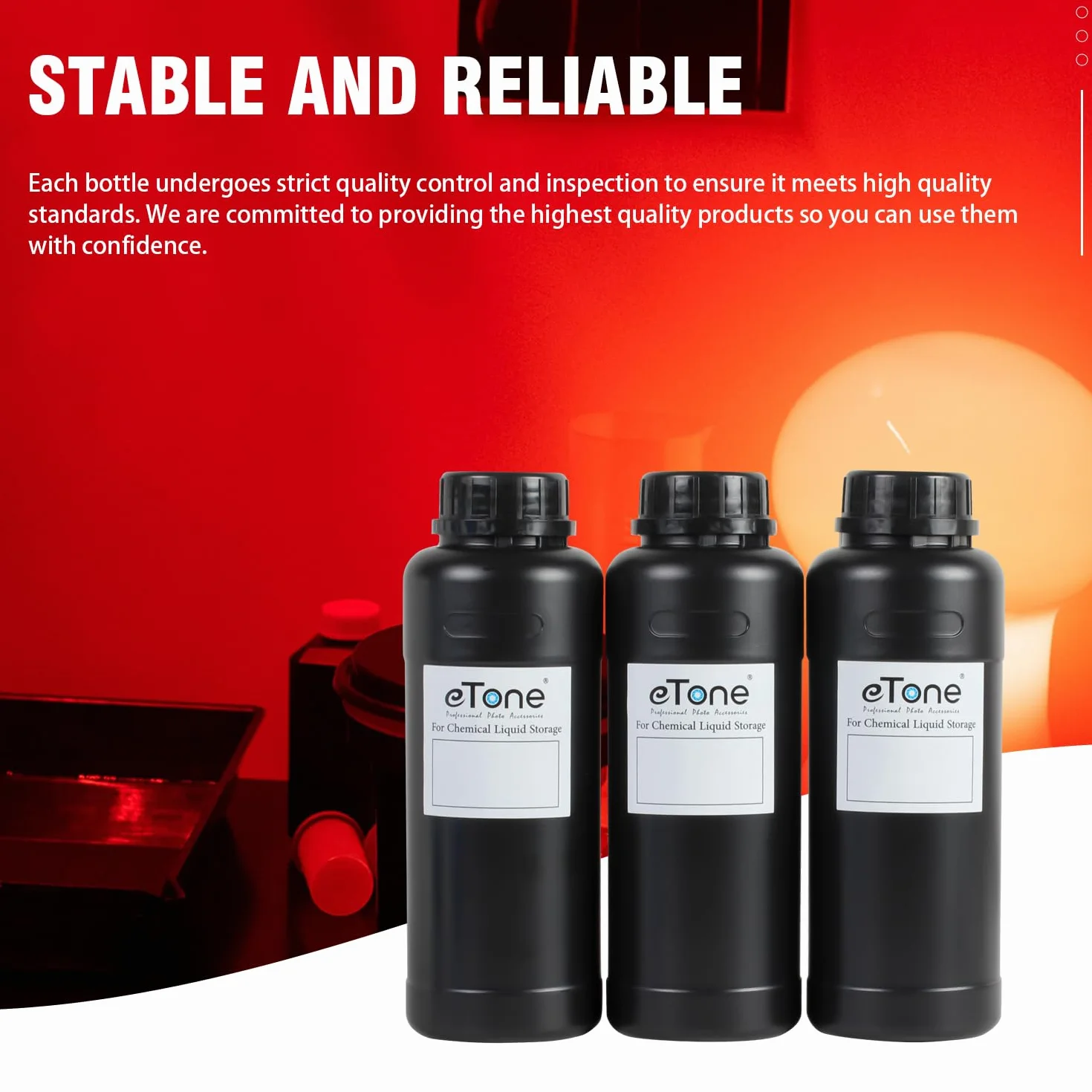 3X 500ml Bouteille en Plastique de Stockage de Produits Chimique de Laboratoire Chambre Noire pour développement de Films. (3X Noir)