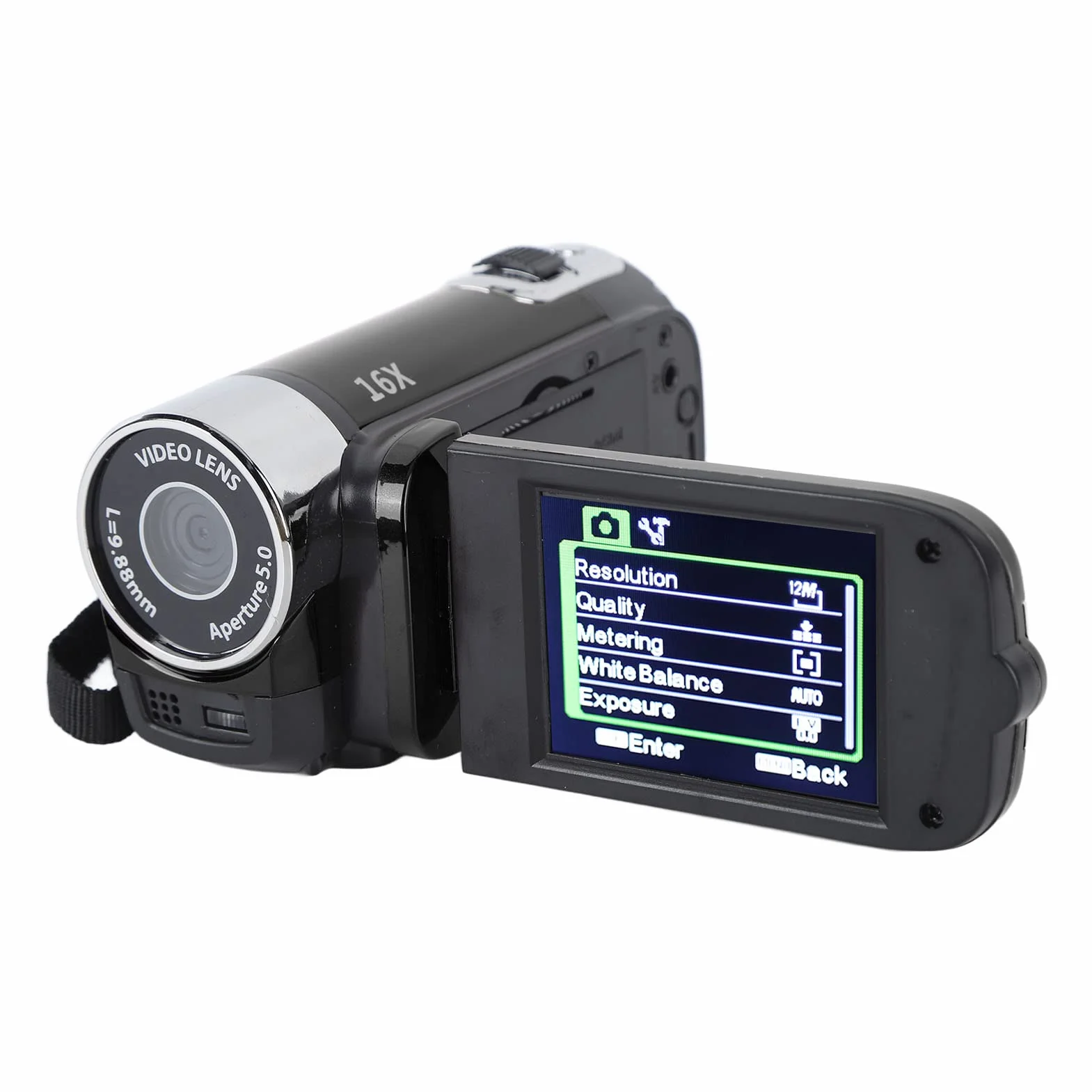 Caméscope Vidéo, Enregistreur de Caméra Vlogging Full HD 1080P 16MP avec écran Rotatif de 2,7 Pouces, Appareil Photo Numérique à Zoom Numérique 16x, pour Les Amis et la