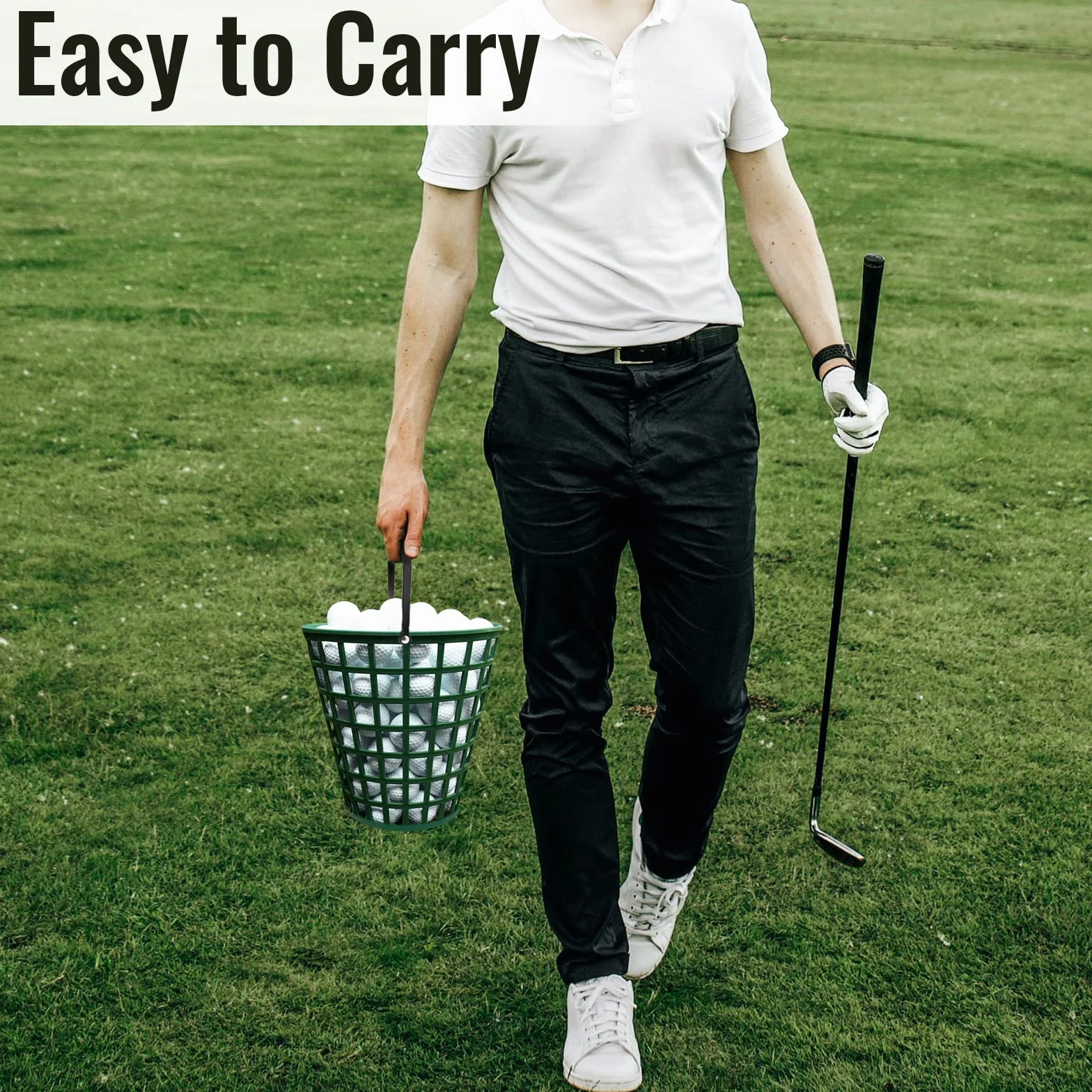 T TOOYFUL Golf Panier Collecte Balles Seau Stockage Poignée 50 Boules
