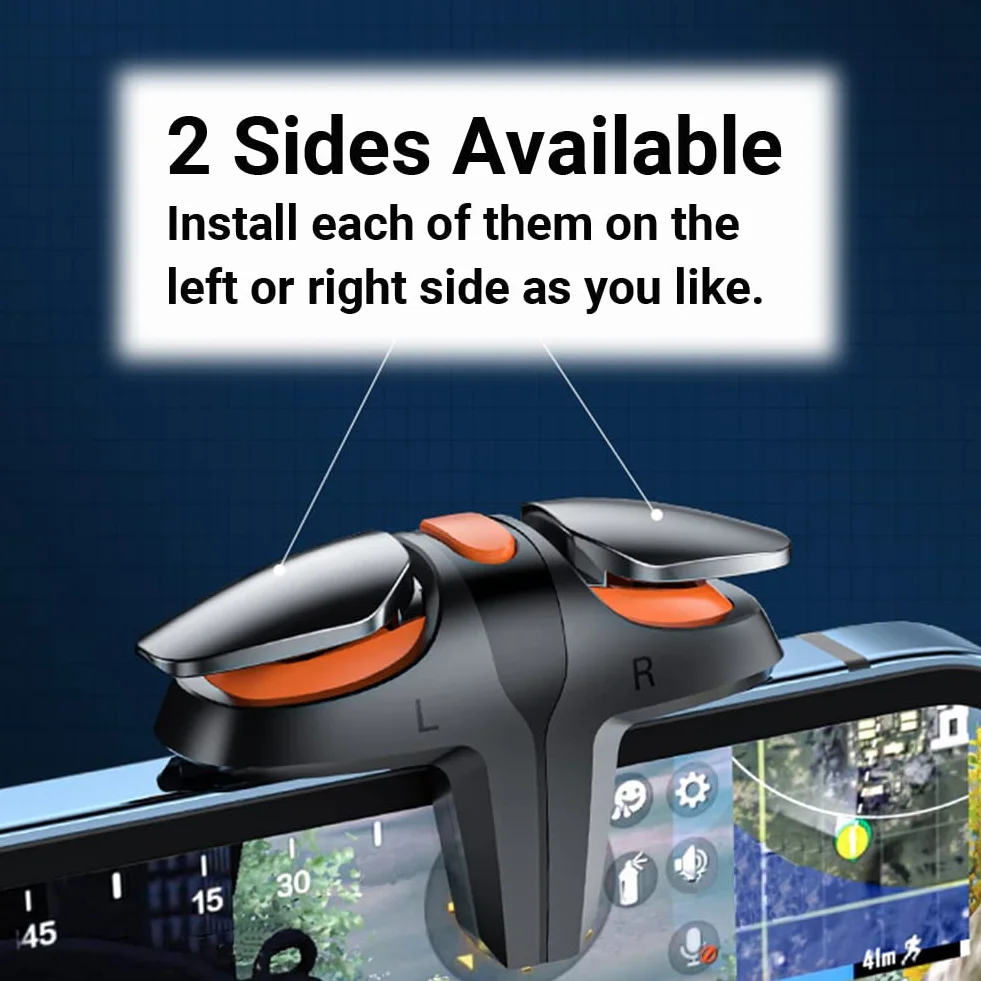Contrôleur de Jeu Gachette Mobile, Tir Rapide Clic à Haute Fréquence Automatique 6 Niveaux, L1R1 Déclencheur Trigger Tirer Téléphone Portable Gamepad Joystick pour PUBG Android et iOS