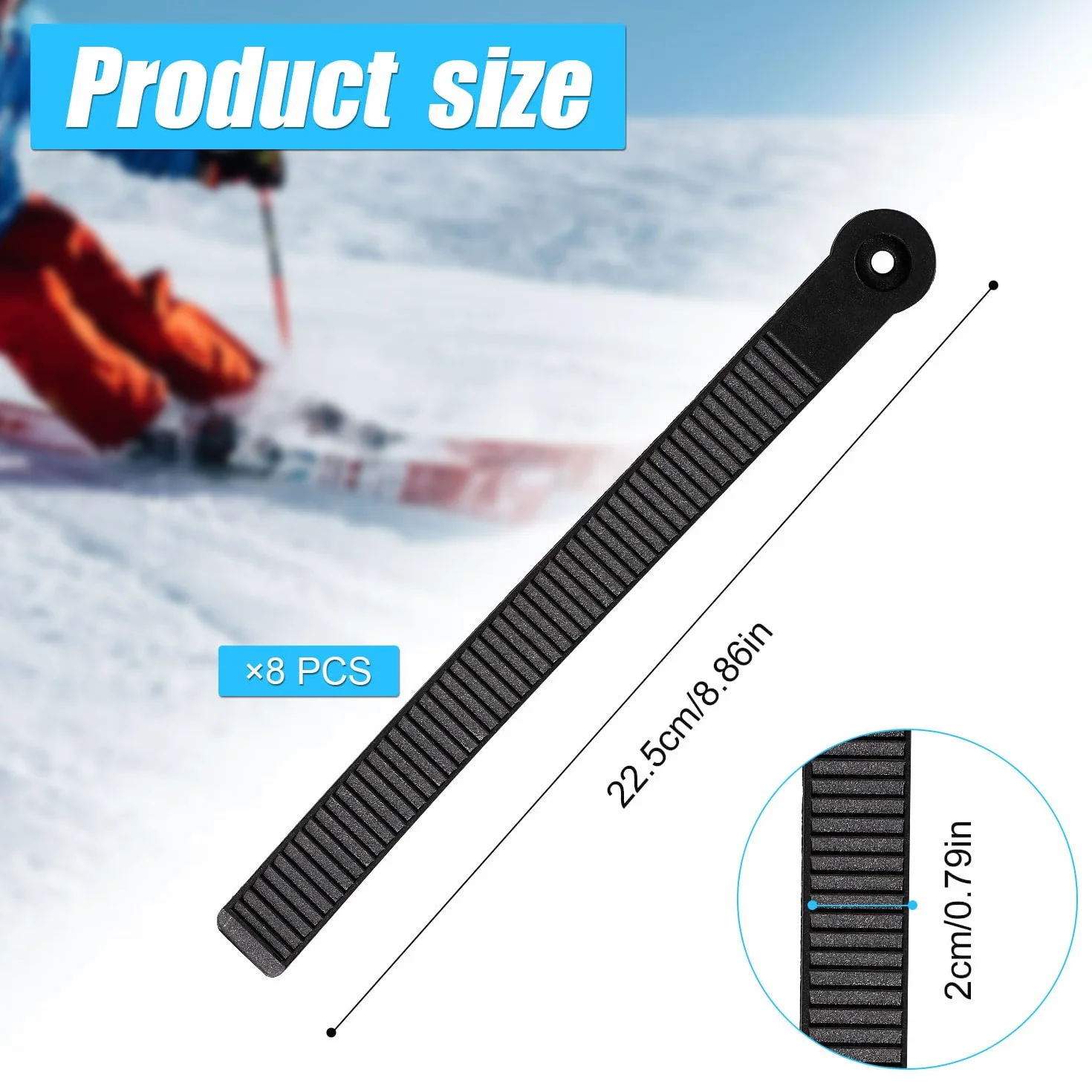 Lot de 8 Attacchi Snowboard, Sangles d'Échelle de Remplacement pour Fixations