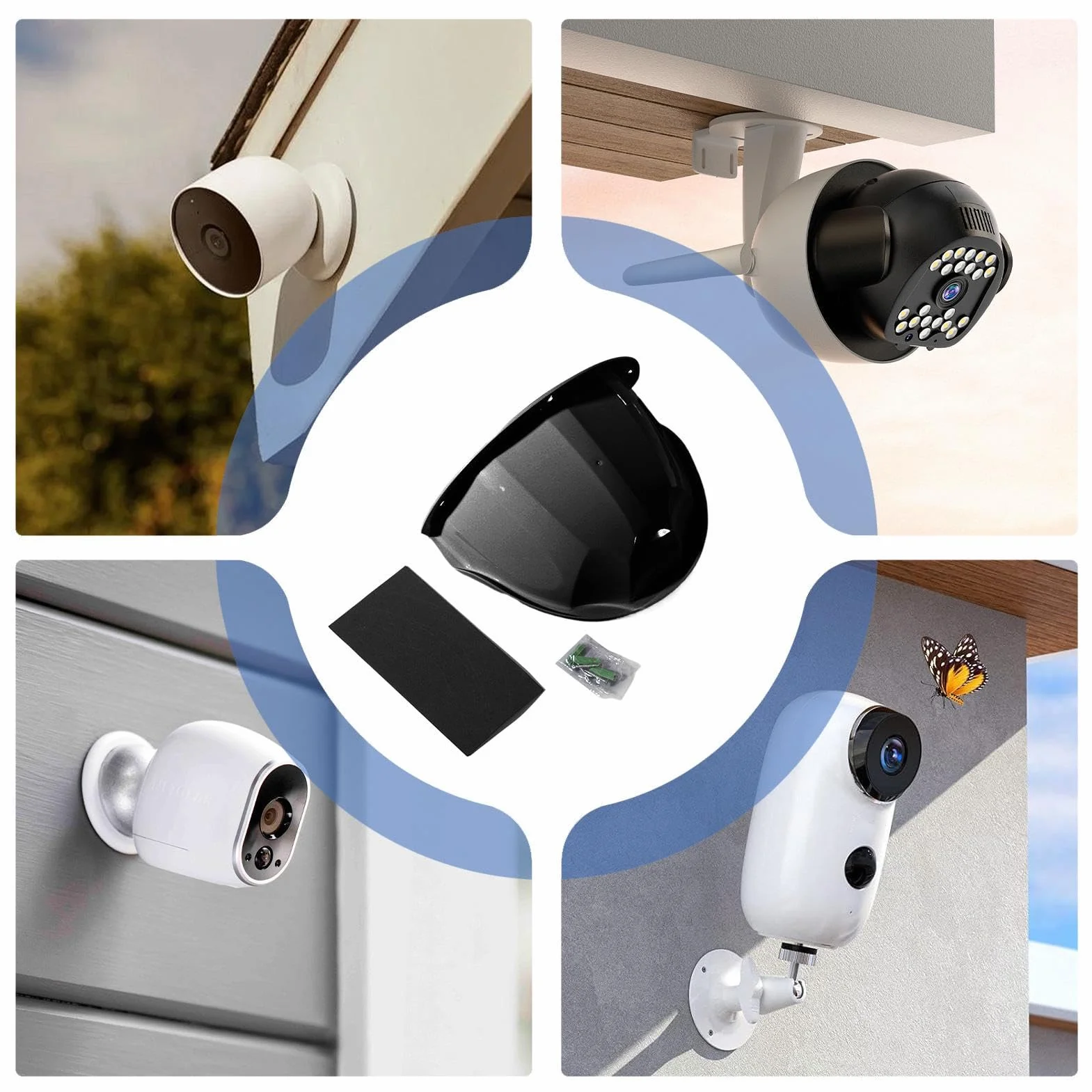 Capot de Protection pour caméra extérieure - Toit de Protection pour caméra de - Résistant aux intempéries - Protection Contre la Pluie et Le Soleil - pour l'extérieur