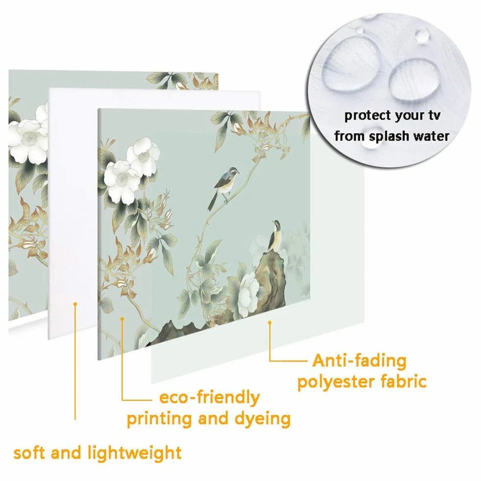 Housse de Télévision 22-80 Pouces Polyester Antipoussière pour LCD LED avec Couverture Télécommande