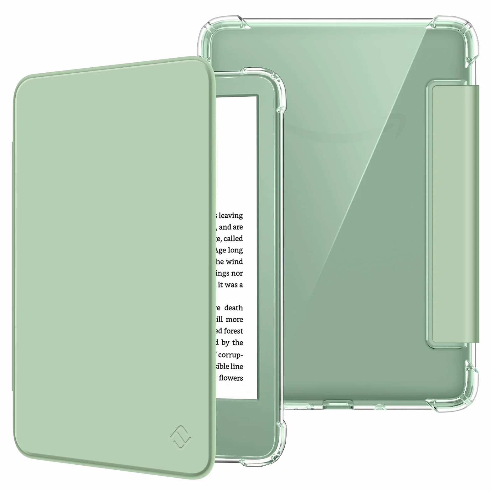 FINTIE Étui pour 6" Kindle (11e Génération, Modèle 2024/2022), Étui Transparent en TPU Souple Housse Veille/Réveil Auto, Vert Agave
