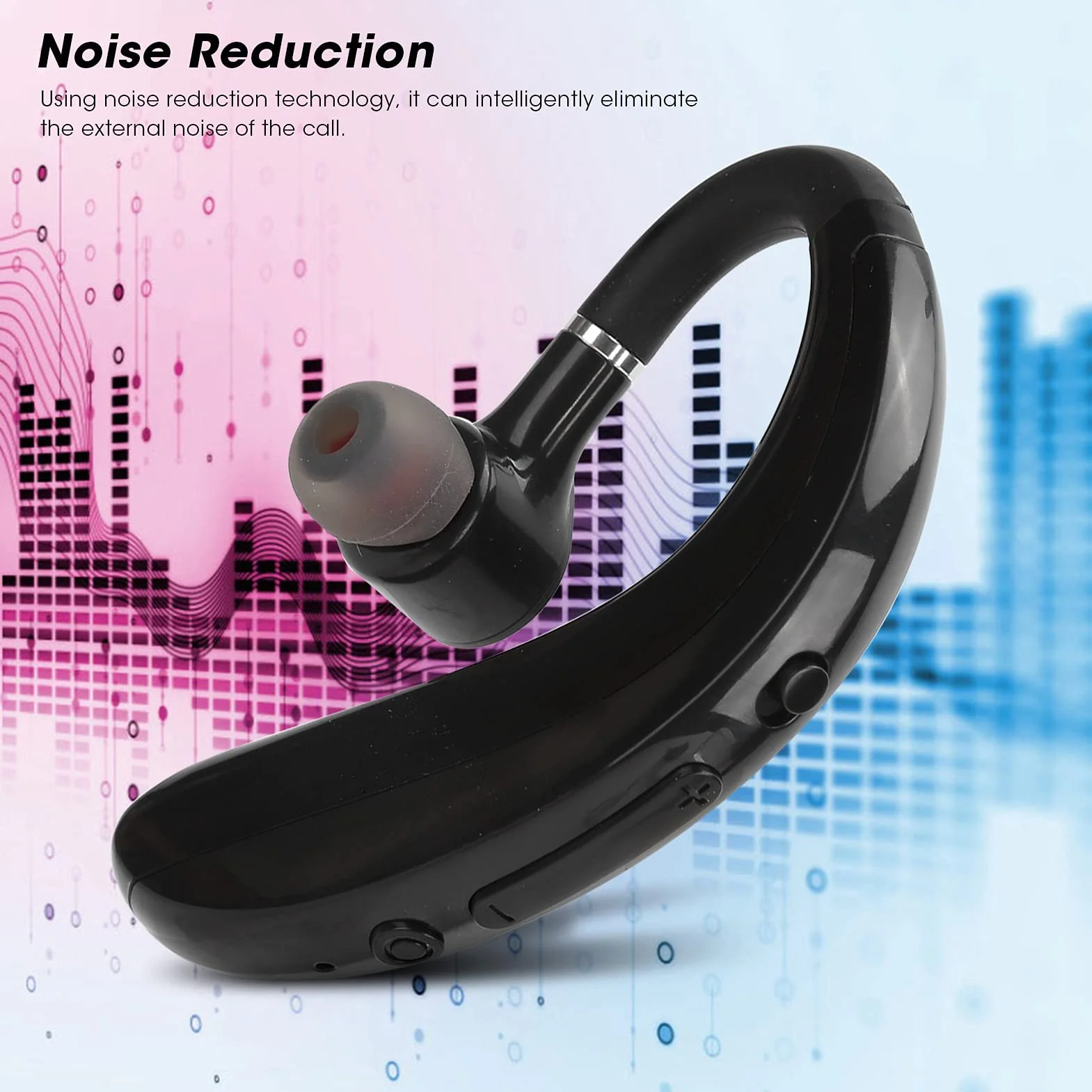 Goshyda Écouteurs sans Fil, Bluetooth 5.0 Rotation à 180 Degrés Réduction du Bruit Oreille Unique Casque D'écoute pour Affaires Parler Sports