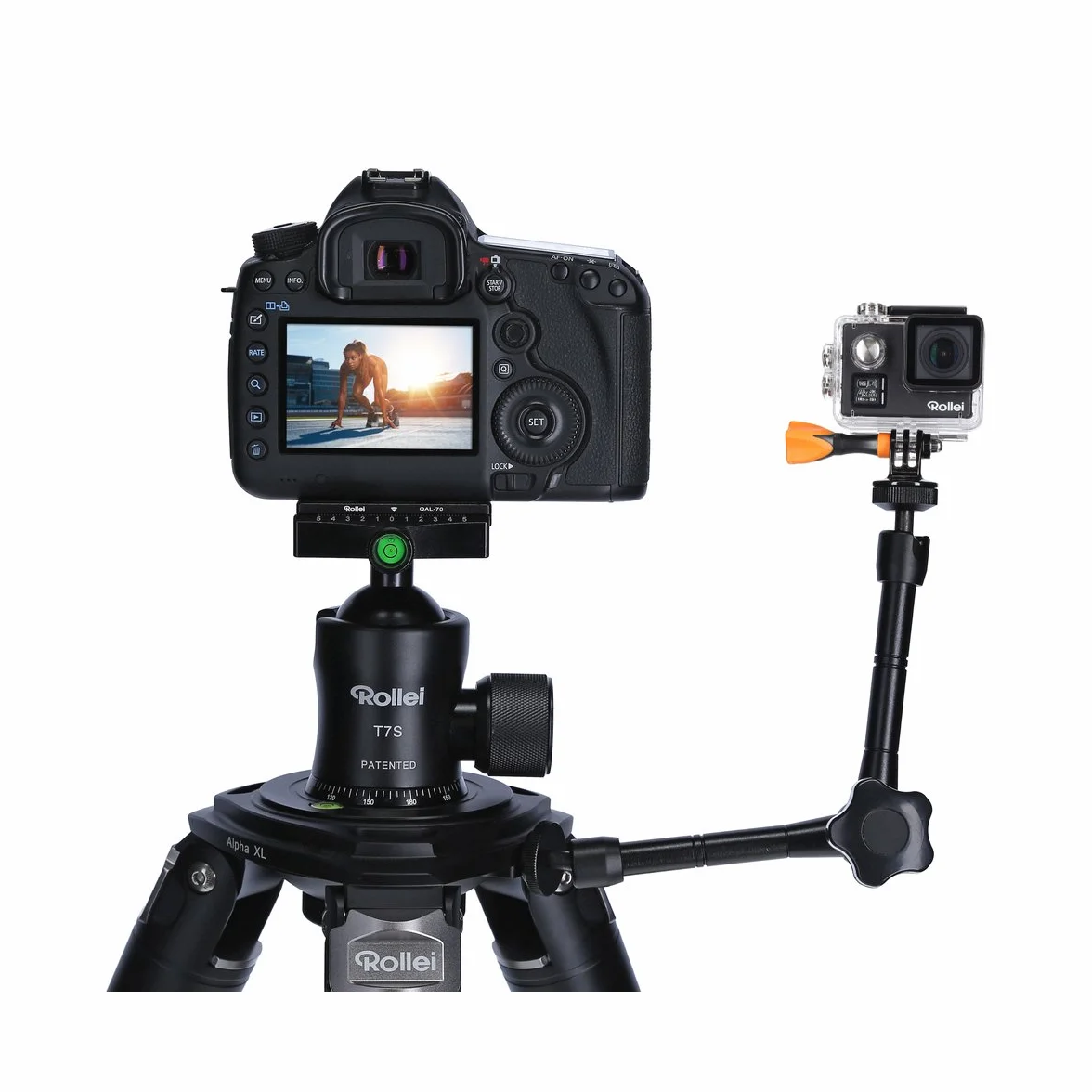 Rollei trépied articulé I Un Bras articulé Flexible Magic Arm/Bras articulé pour Le Montage d'accessoires pour Votre Smartphone I jusqu'à 1kg de Charge utile