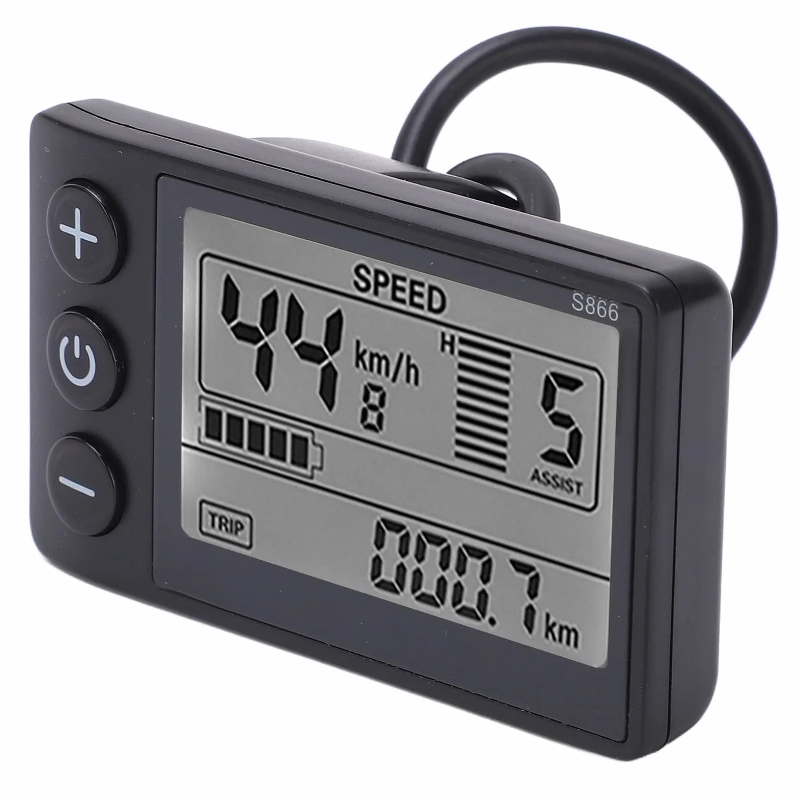 VBESTLIFE Affichage LCD Vélo Électrique Panneau Commande Grand Écran 24V 36V 48V Compteur Vitesse Multifonctionnel Étanche