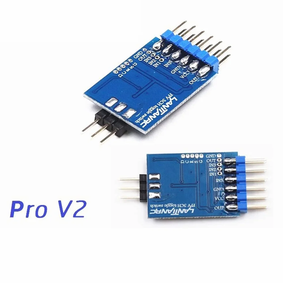 Marne Module de Commutation Vidéo à 3 Voies Module de Commutation Vidéo Bleu 5.8G Unité de Commutation Vidéo à 3 Canaux pour Caméra RC FPV