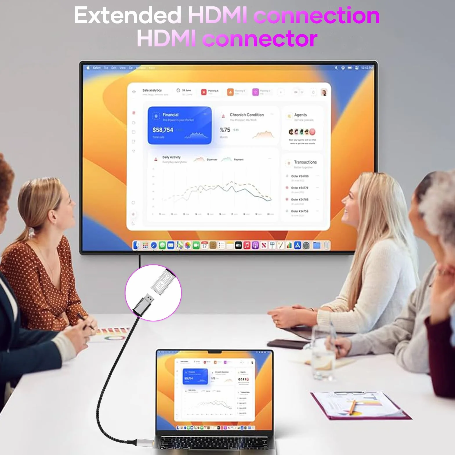 Rallonge HDMI 2.1 1M 8K@60HZ 4K@120HZ 144HZ 48Gbps UHD eARC HDCP 2.3 HDR10+