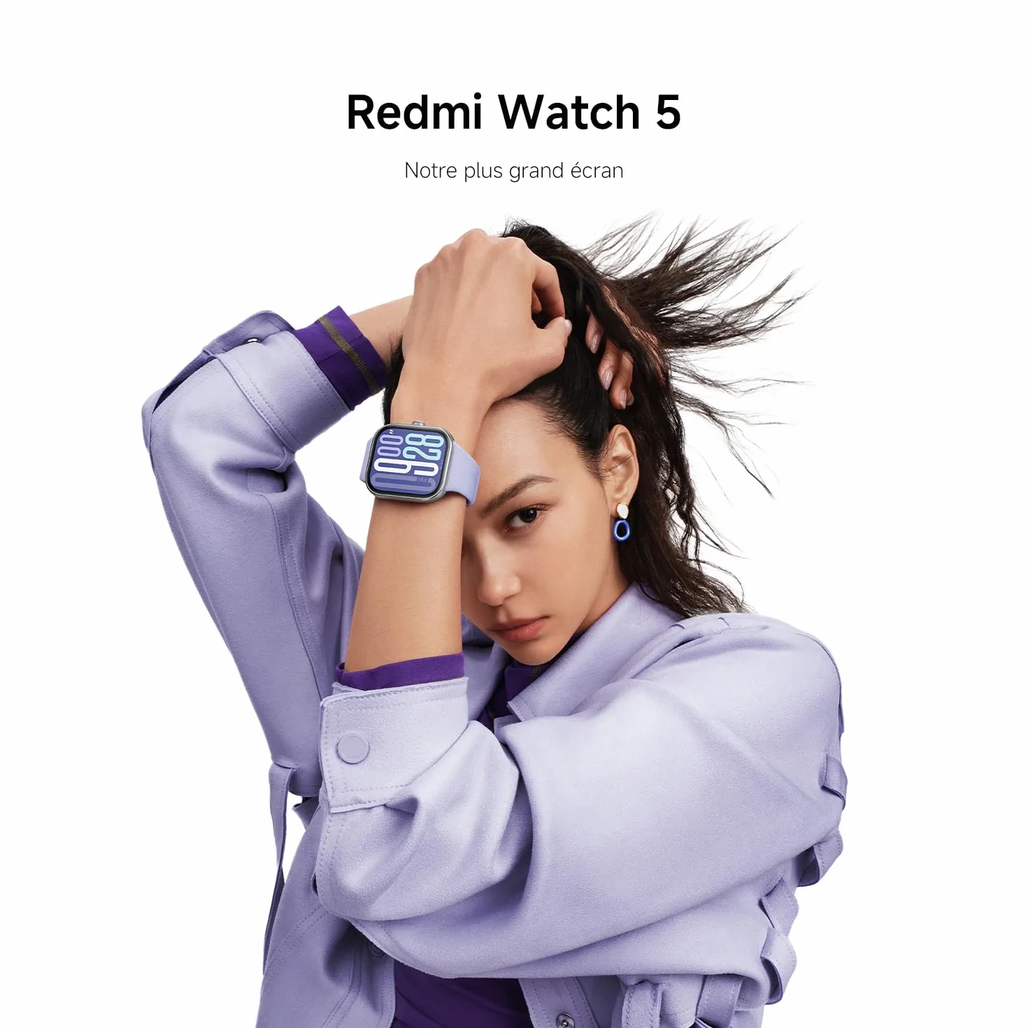 XIAOMI Redmi Watch 5-Montre Connectée, Suivi du Sport et Fitness, Ecran AMOLED 53mm, jusqu'à 24 Jours d'autonomie, 150+ Modes de Sport, Surveillance de la fréquence Cardiaque, Suivi du Sommeil, Noir