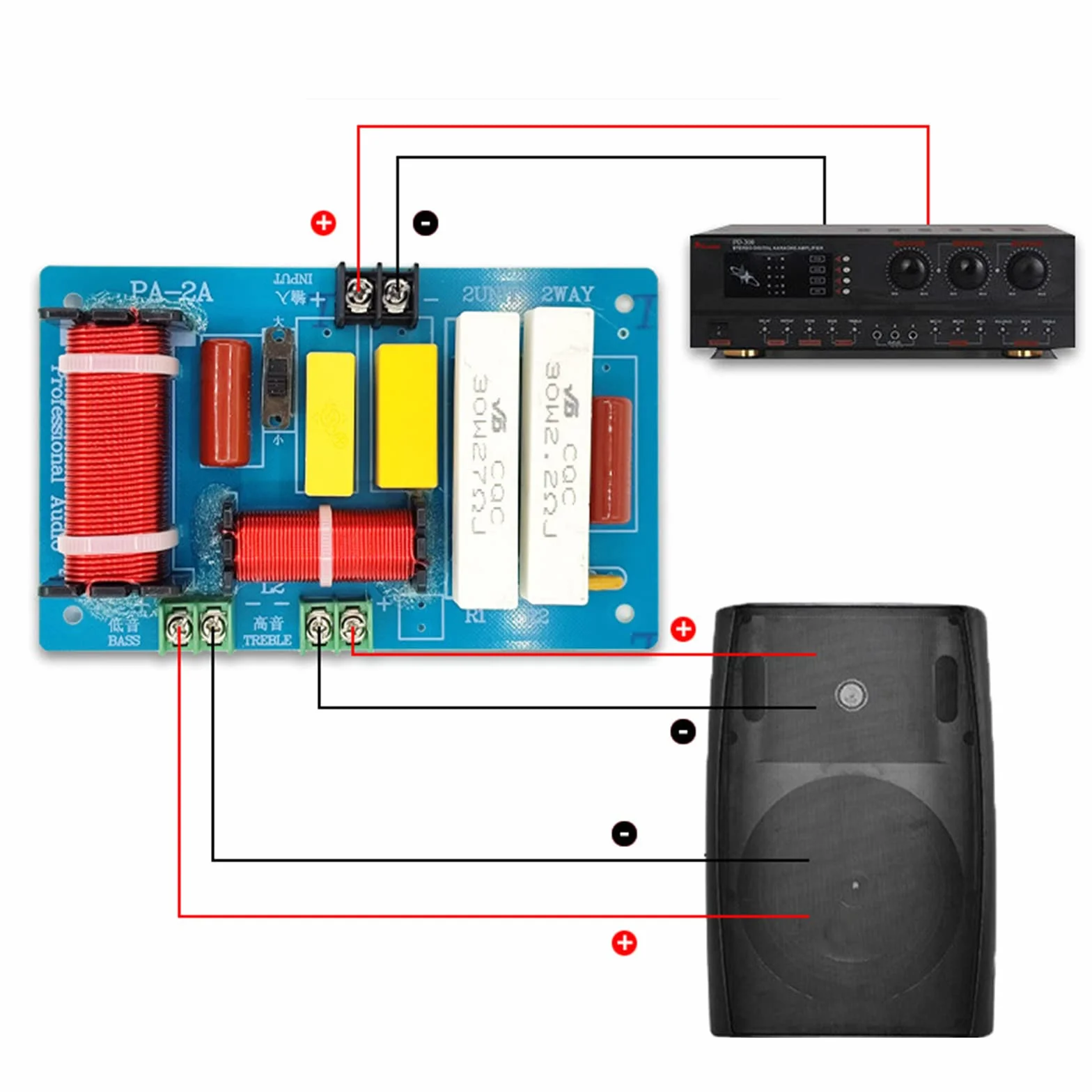 PA-2A 450W 2 voies haut-parleur séparateur de fréquence tweeter filtre basse amplificateur haut-parleur home cinéma séparateur de fréquence