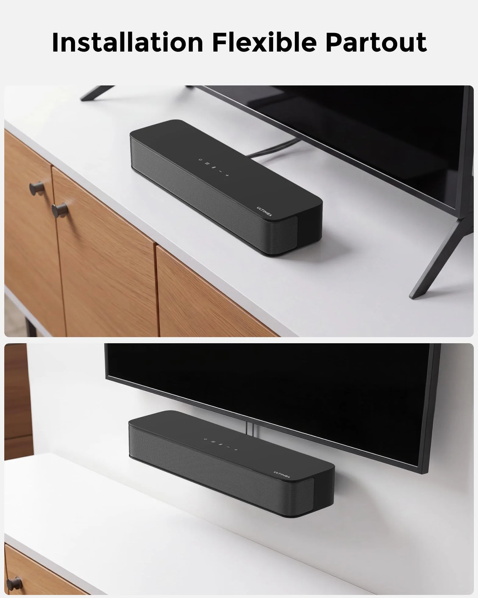 ULTIMEA Poseidon M20 Pro Barre de Son TV 2.1ch, 132W, Caisson de Basses Intégré, BT 5.4, 16 Pouces