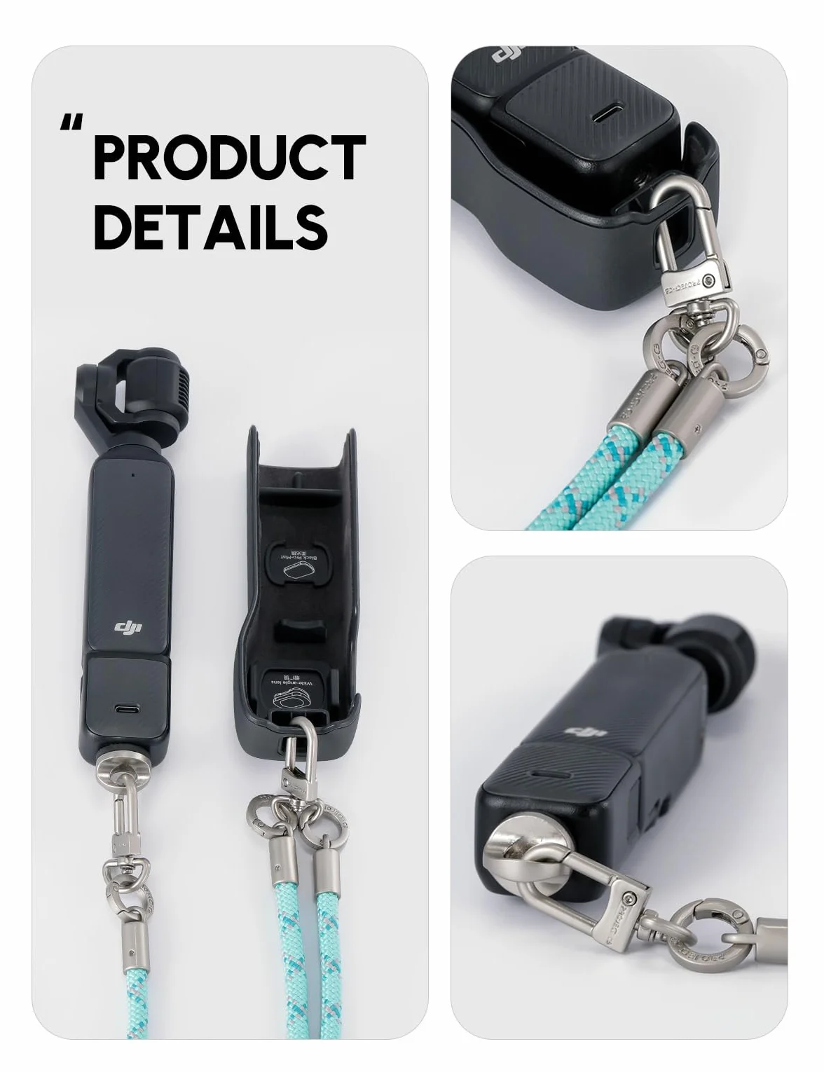 Cordon pour Pocket 3,Cordon Patch 2,Sangle Bandoulière & Dragonne,Lanière pour DJI Osmo Pocket 3, Sangle pour Téléphone
