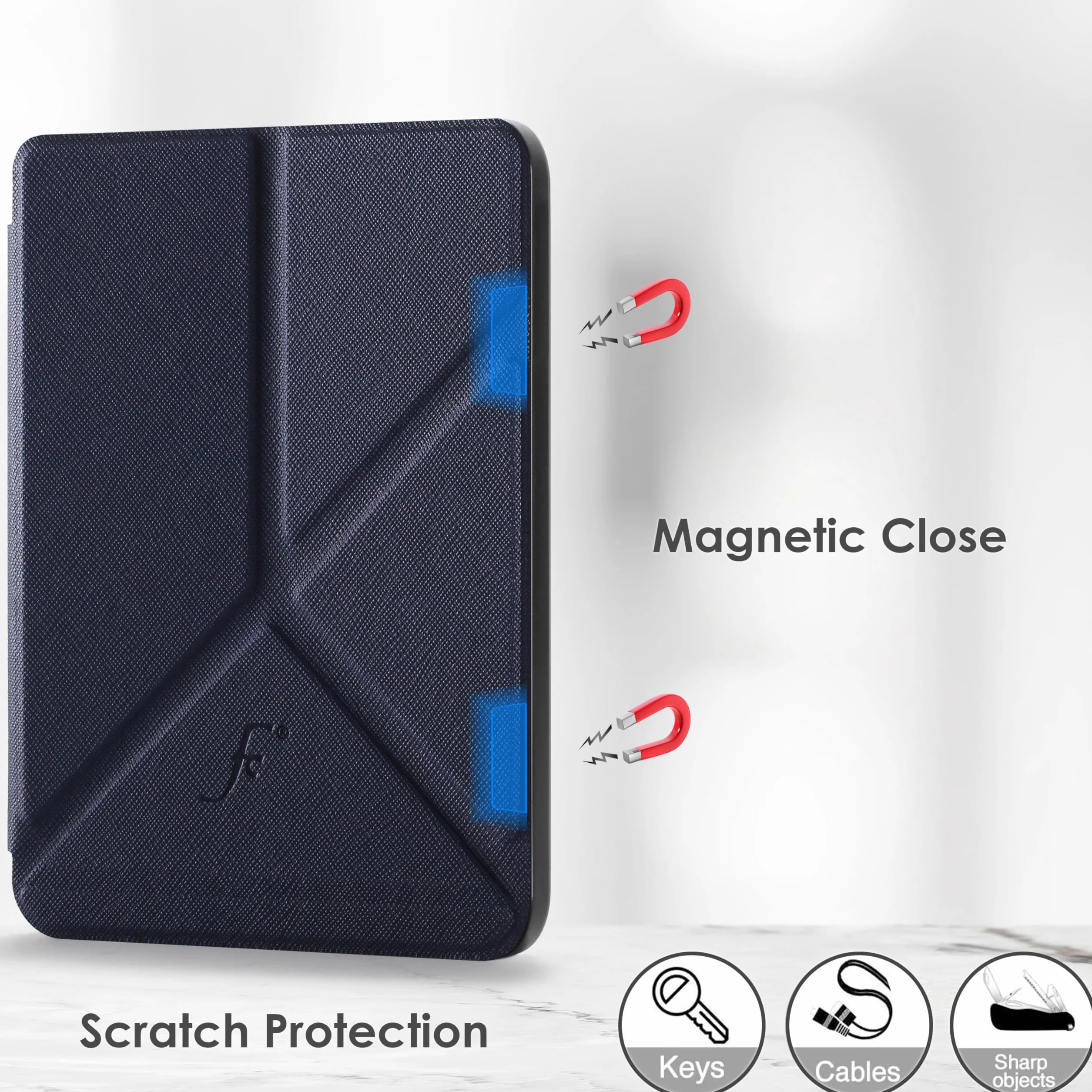 Forefront Cases Étui pour Kobo Clara HD (Modèle:2018) - Étui de Support Pliant (Style Pliable) - Mince et Léger, Fonction Automatique Veille/Réveil Intelligente Coque pour Kobo Clara HD - Bleu Foncé