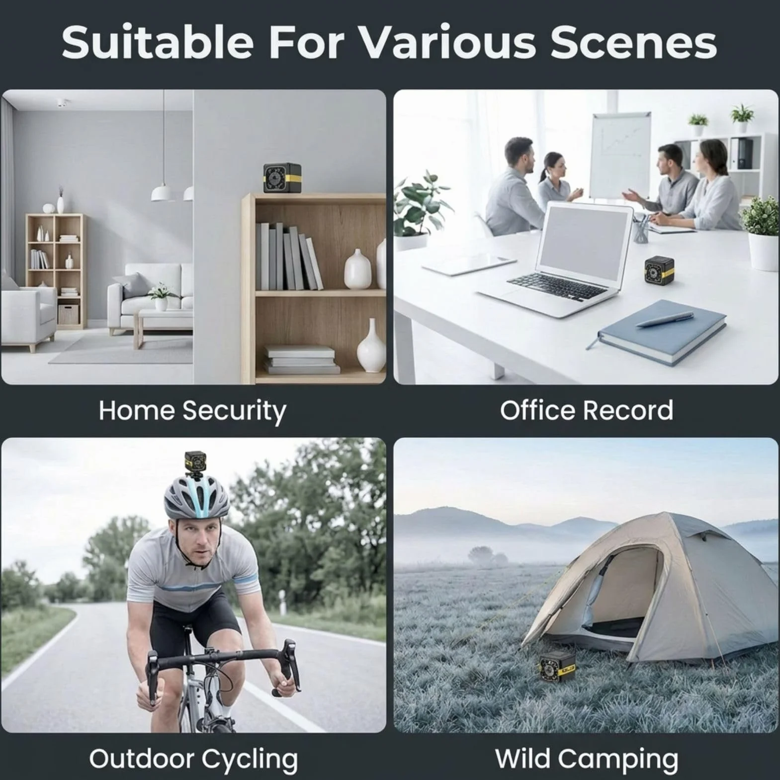 Mini Caméra Espion sans Fil 1080P, Micro Camera de Surveillance Spy Cam Discrète Invisible avec Détection de Mouvement et Vision Nocturne, Camera Cachée pour Maison, sans Internet Noir