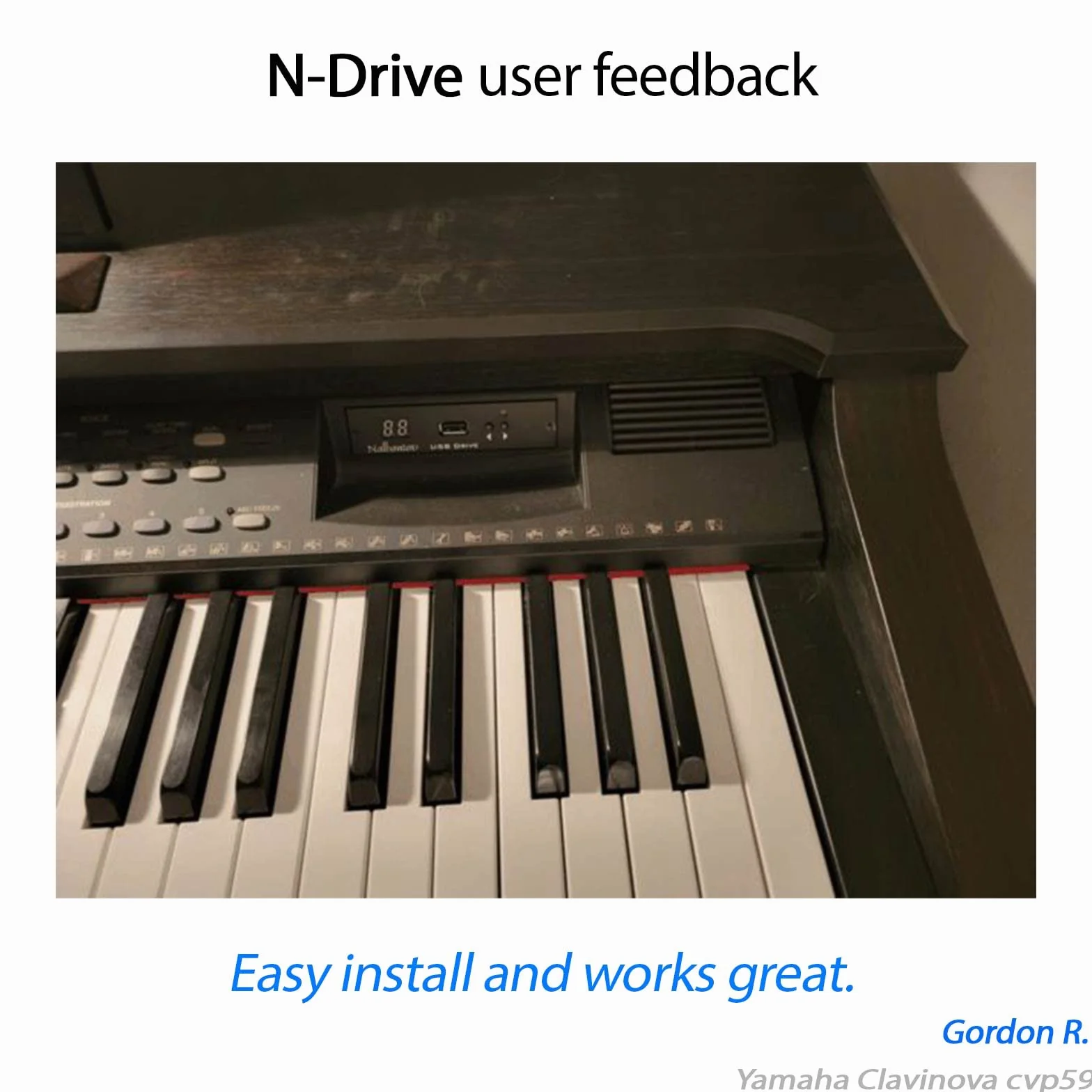 N-Drive 100 Émulateur de Lecteur de Disquette USB pour Yamaha Clavinova CVP 59/69/79 (A and S Versions Also)