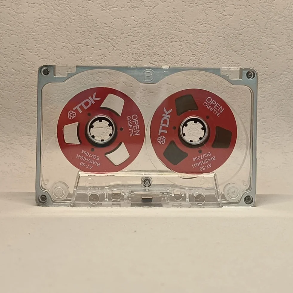 Cartouche vide de 55 minutes, double face, disque métallique ouvert, disque de bande de cassette vide, C