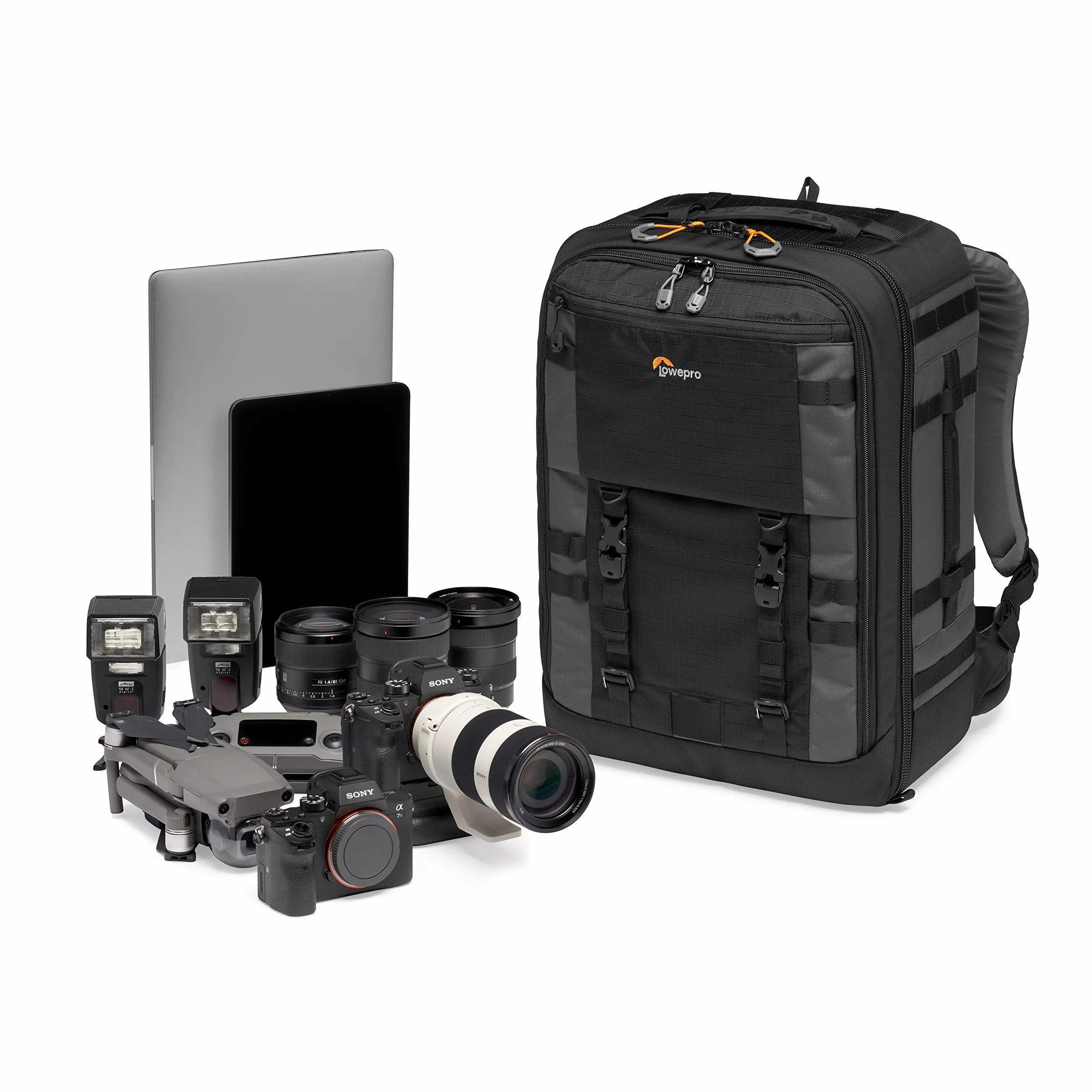 Lowepro Pro Trekker BP 450 AW II - Sac à dos professionnel pour reflex ou sans miroir, avec compartiments maxfit et couverture étanche en noir ou gris foncé