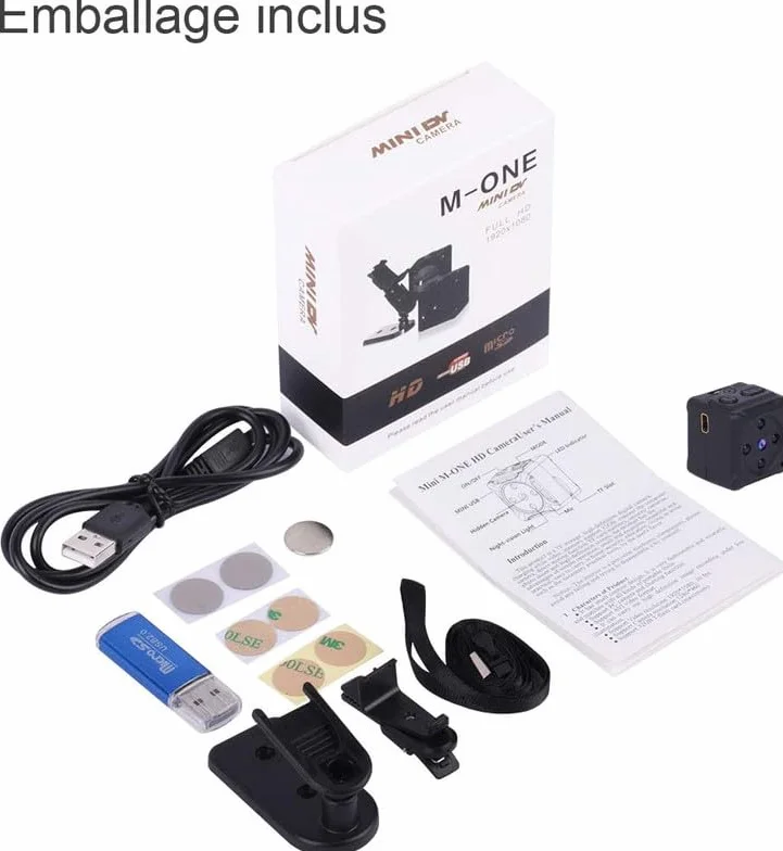 Camera Espion,HD 1080P Mini Caméra Espion sans Fil Discrete,Micro Spy Cam Cachee sur Batteries avec Détection Mouvement Vision Nocturne,LV