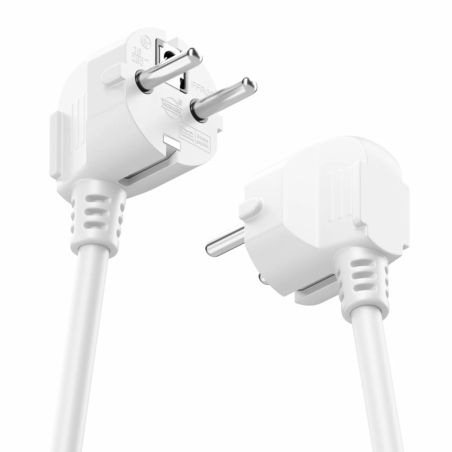 deleyCON 3,0m Cordon Alimentation Rallonge Contact Protection Câble électrique Extension 16A 3680W Usage Domestique Bureau Atelier Multimédia Blanc