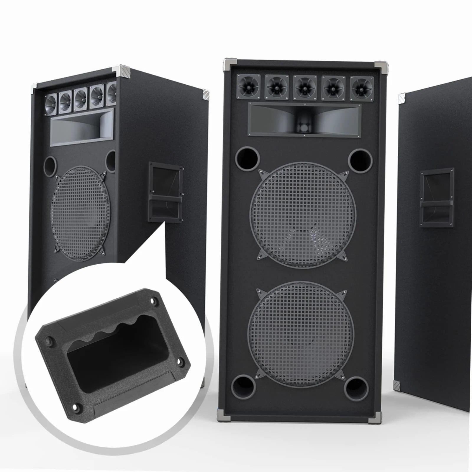 DOITOOL 8pièces Poignée De Rechange pour Haut-Parleur Résistante à Usure Adaptée à Enceintes Installation Simple Et Rapide