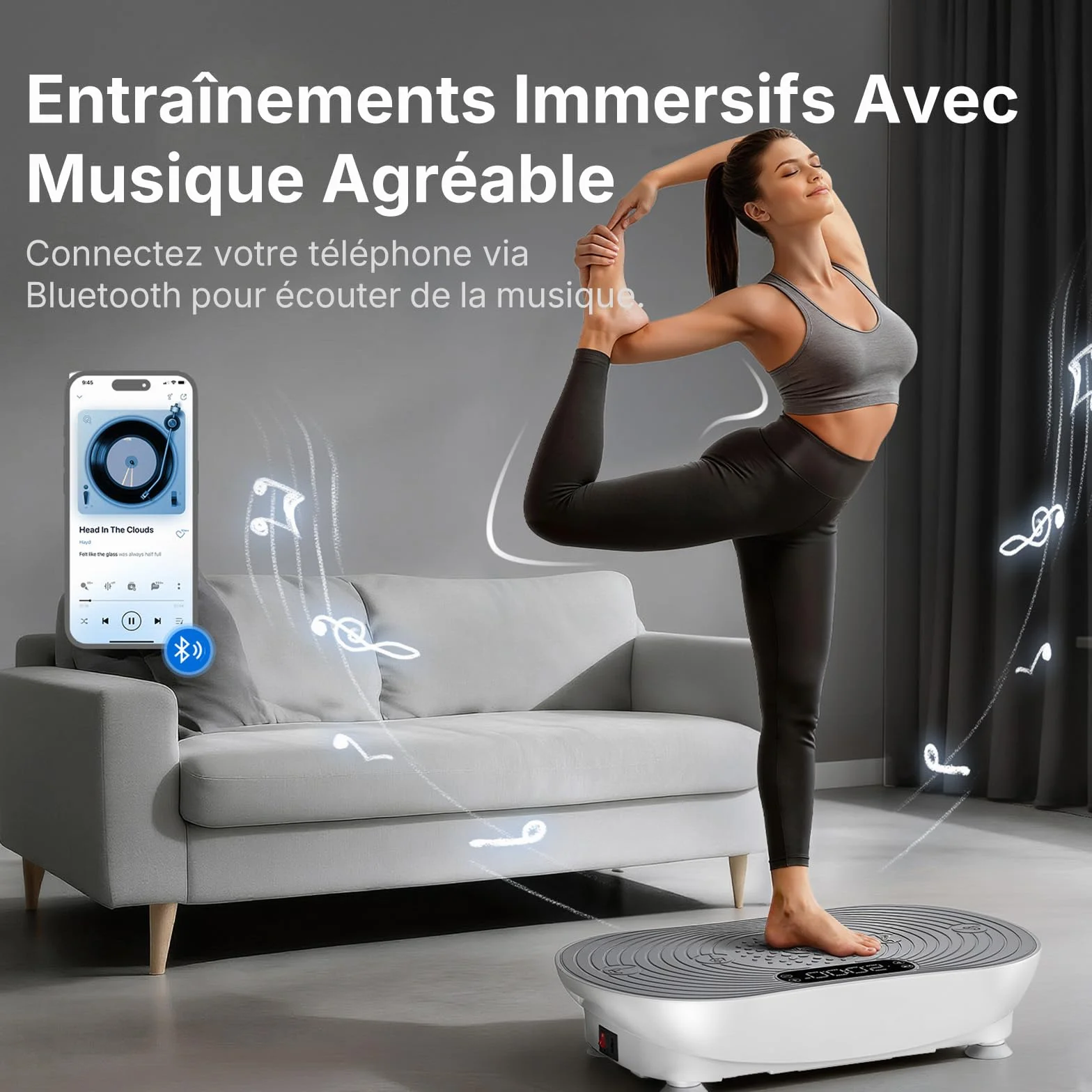 MERACH Plateforme Vibrante avec 99 Niveaux de Vitesse, Haut-Parleur Bluetooth Intégré, Écran Tactile LED