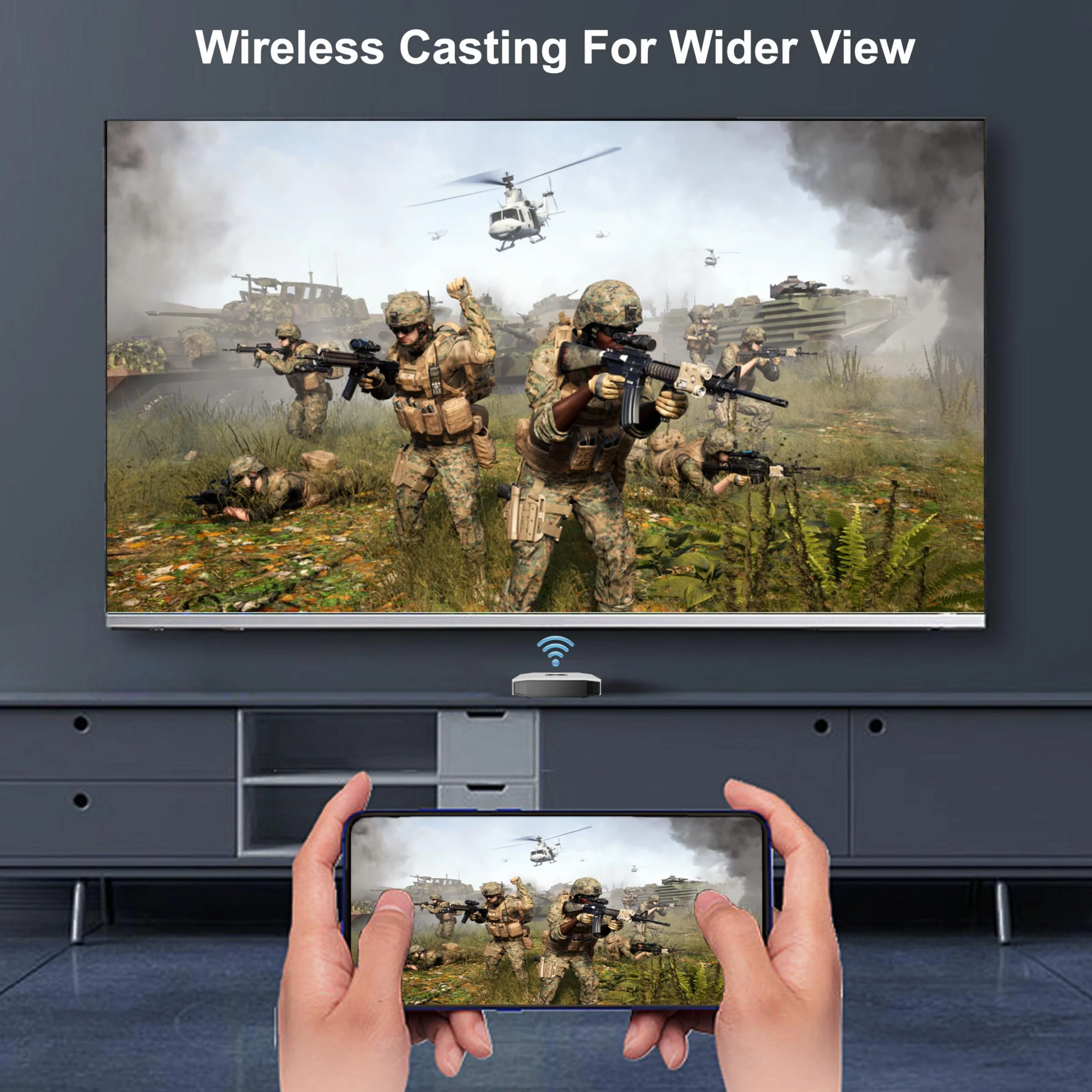 Boîtier TV Android 4Go RAM 32Go ROM 4K Ultra HD WiFi 6 Double Bande Bluetooth Design Compact