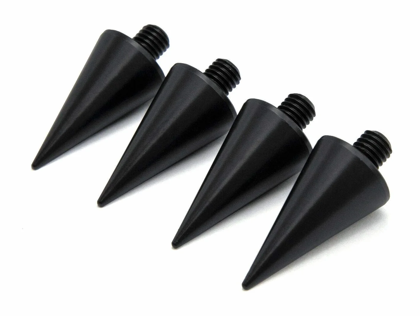 PrecisionGeek Aluminium anodisé Noir M10 Haut-Parleur Pointes de Découplage/Cônes - Lot de 4