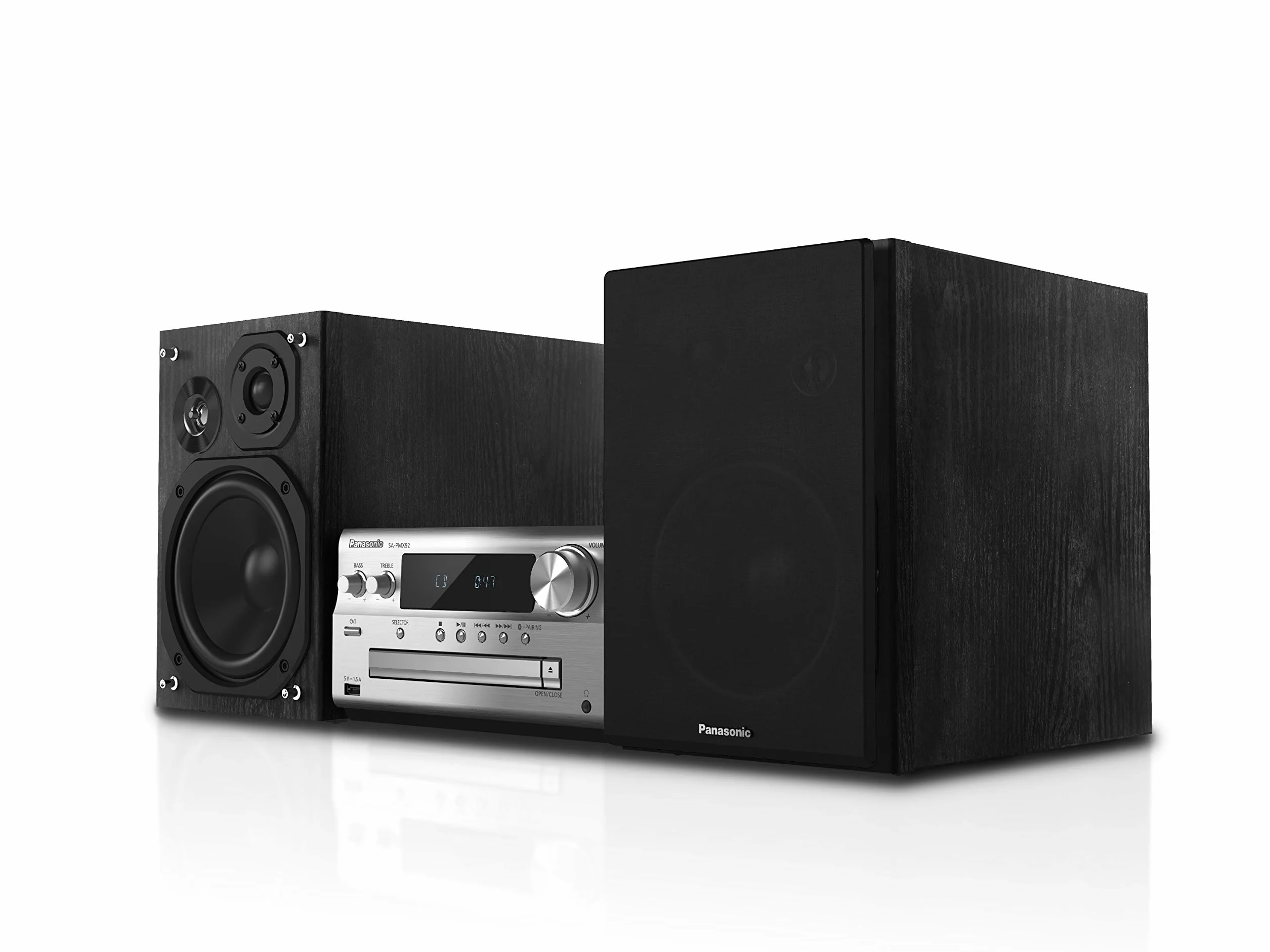 Panasonic Micro-chaîne DAB SC-PMX92EG-S 120W Enceinte 3 Voies Audio Haute Résolution DAB+ Bluetooth AUX-in USB DAC Argent - Version Française