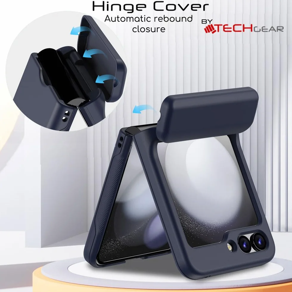 TECHGEAR Coque Samsung Galaxy Z Flip 6 avec porte-cartes Protection robuste Bleu