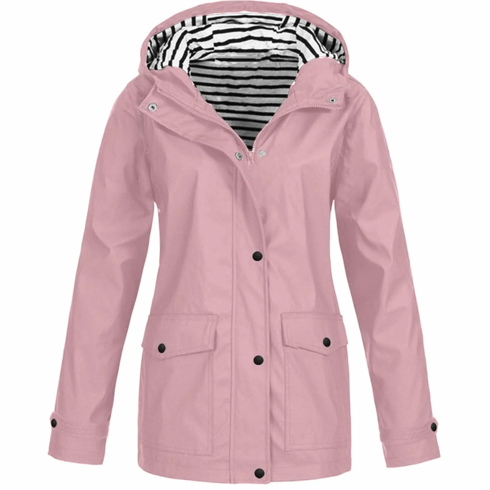 Veste De Pluie Femme Imperméable Court Manteau Capuche Randonnée Poches MOKBAY