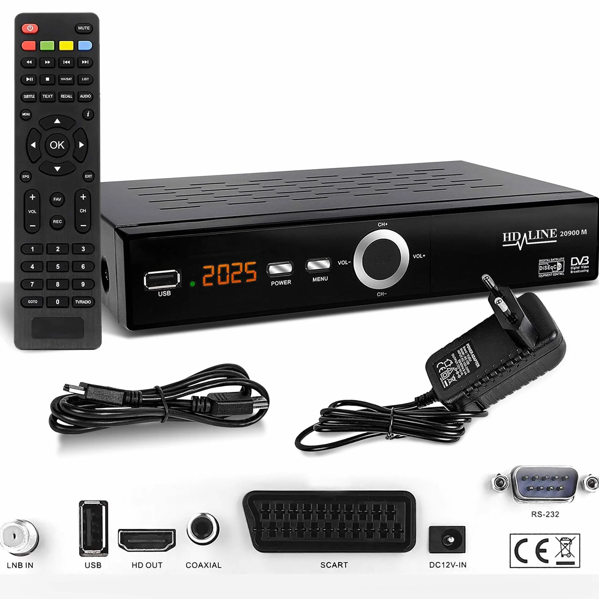 Hd-line 20900 Récepteur Satellite DVB-S2 Full HD 1080p HDMI SCART USB 2.0