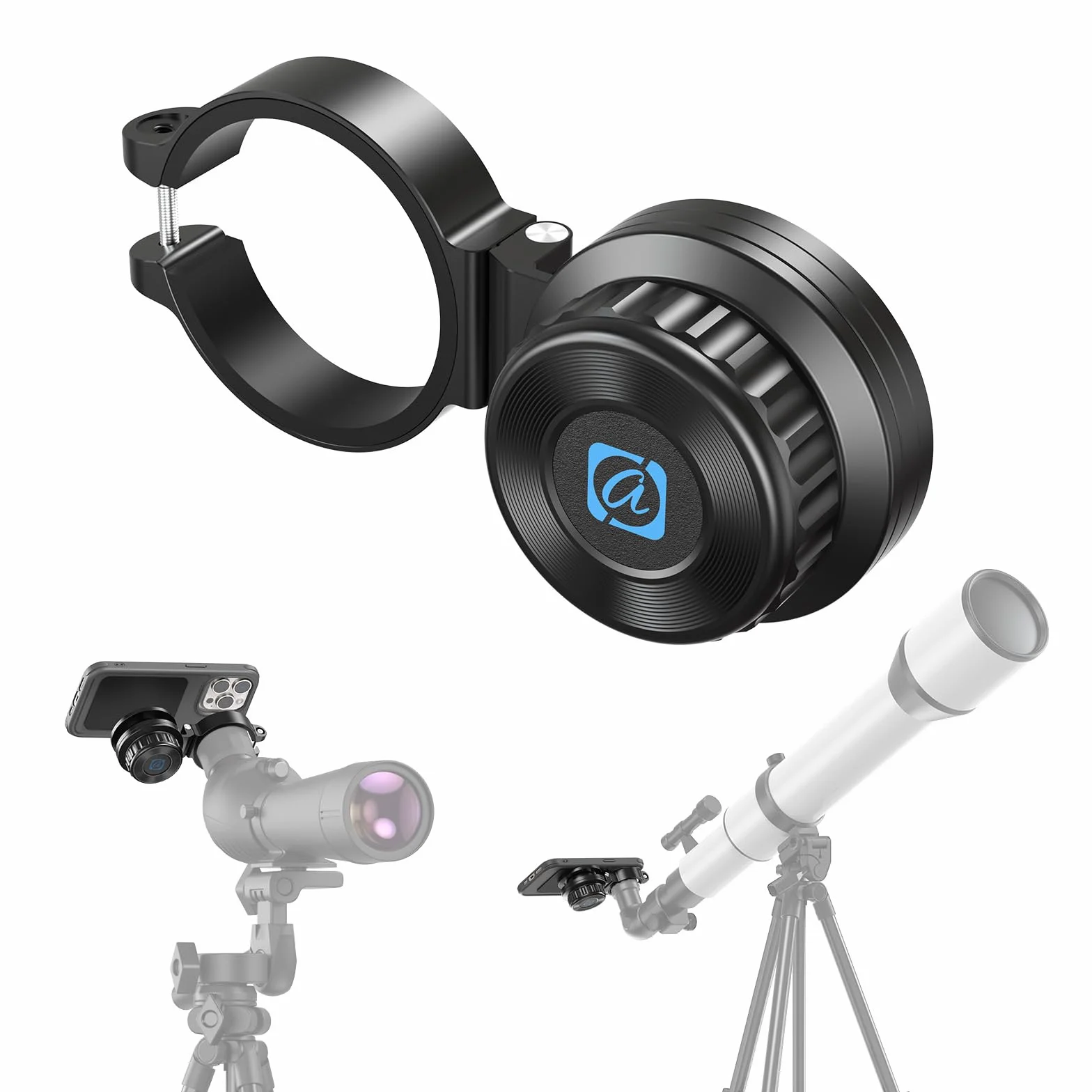 APEXEL Adaptateur Universel magnétique pour téléphone Portable pour Jumelles, monoculaires, Observation des Oiseaux et microscopes - Adaptateur oculaire de 45 à 55 mm - Compatible avec Tous Les