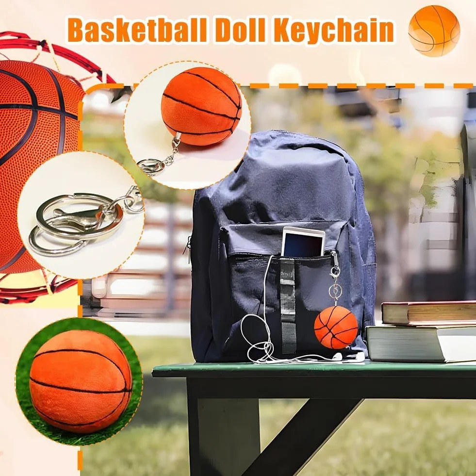 Peluche Basketball Poupée Porte-Clés Jouet Doux Cadeau Enfants