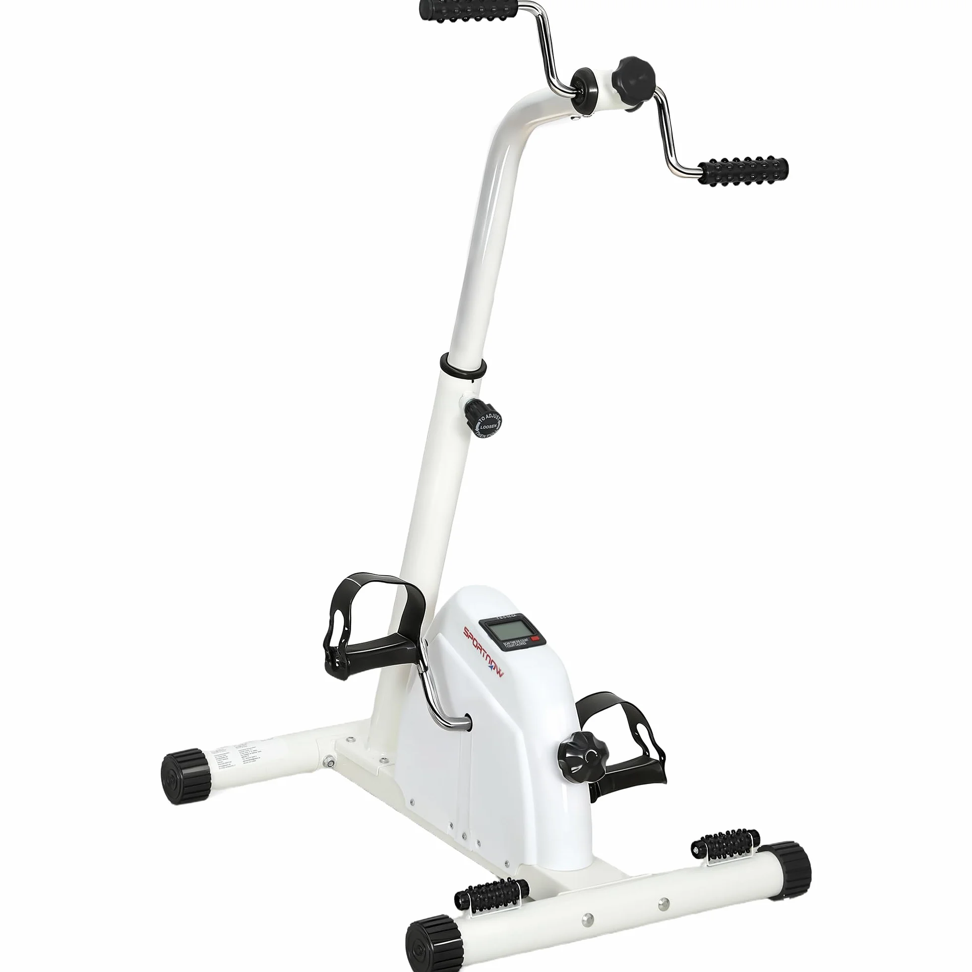 SPORTNOW Vélo d'entraînement pour la rééducation des bras et jambes, hauteur réglable, résistance ajustable, écran LCD, rouleaux de massage