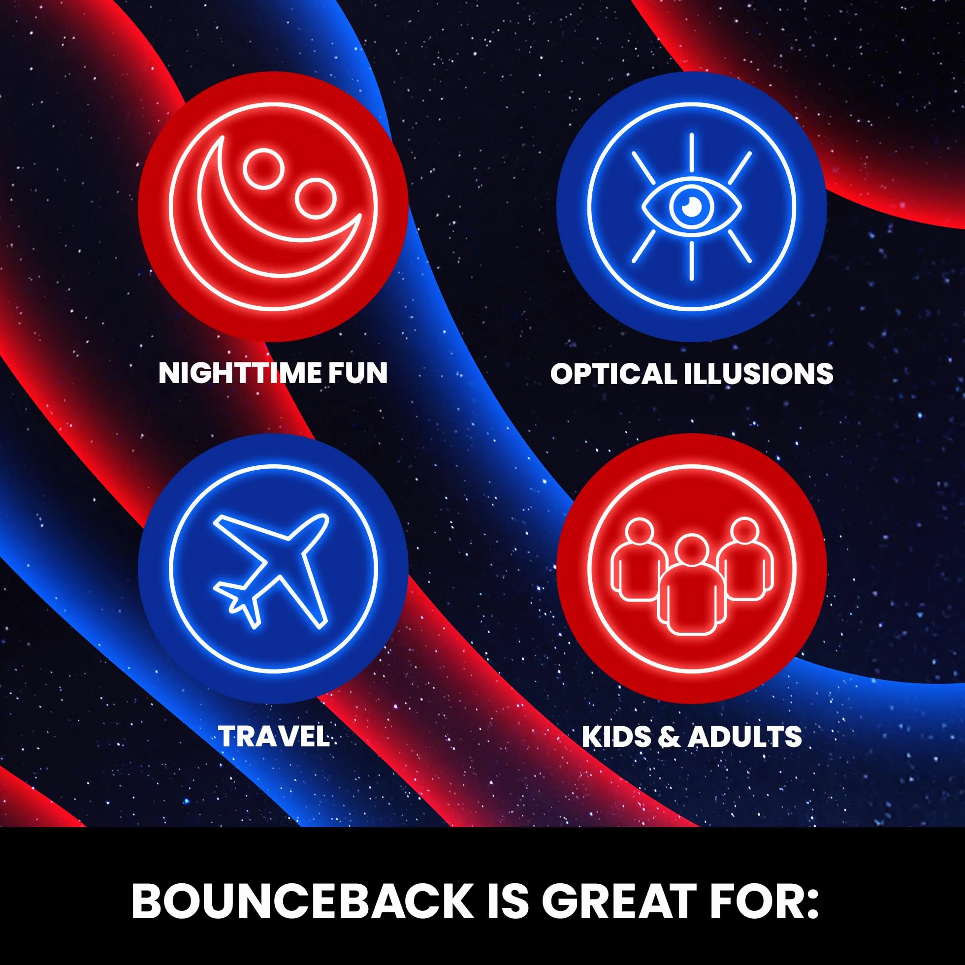 Waboba Boule de Lune LED rebondissante avec dragonne – Boule lumineuse à rebond élevé pour enfants et adultes