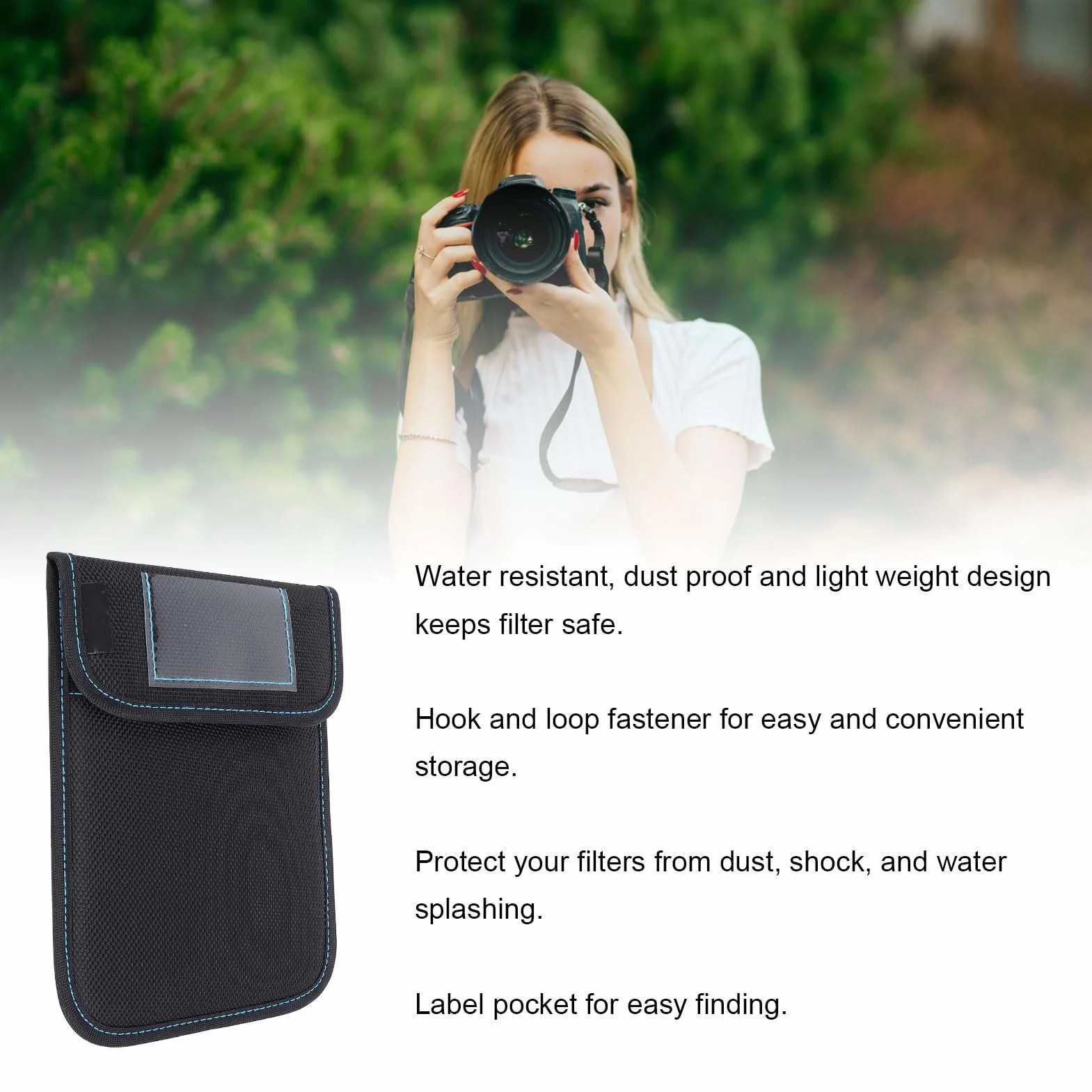 Étui de Filtre D'objectif, 4x5,65 Pouces, étui de Transport pour Filtre D'objectif D'appareil Photo, Portefeuille, Support de Filtre de Photographie, Résistant à l'eau, à la