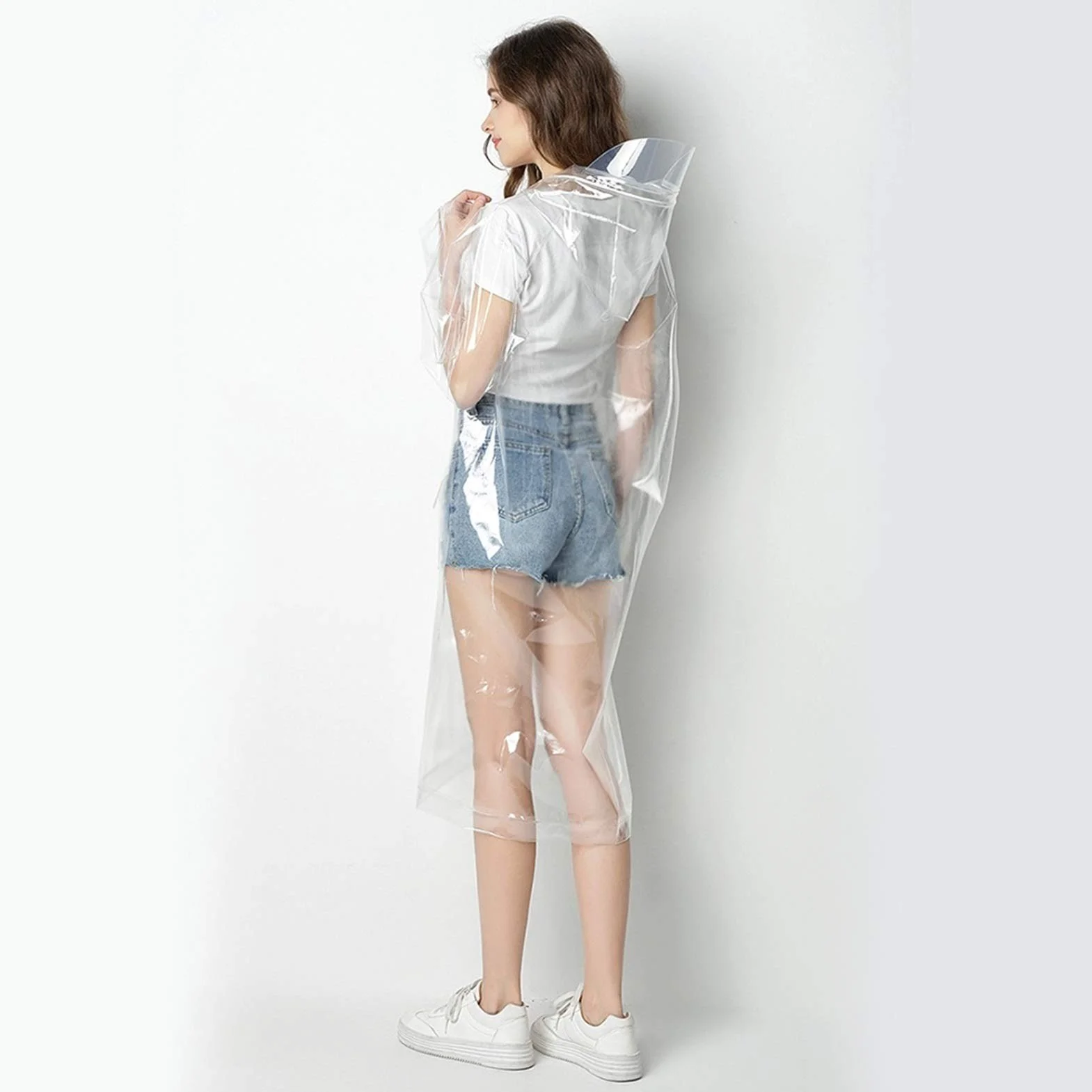Étanche Adulte Transparent Veste à Capuche pour Hommes Femmes
