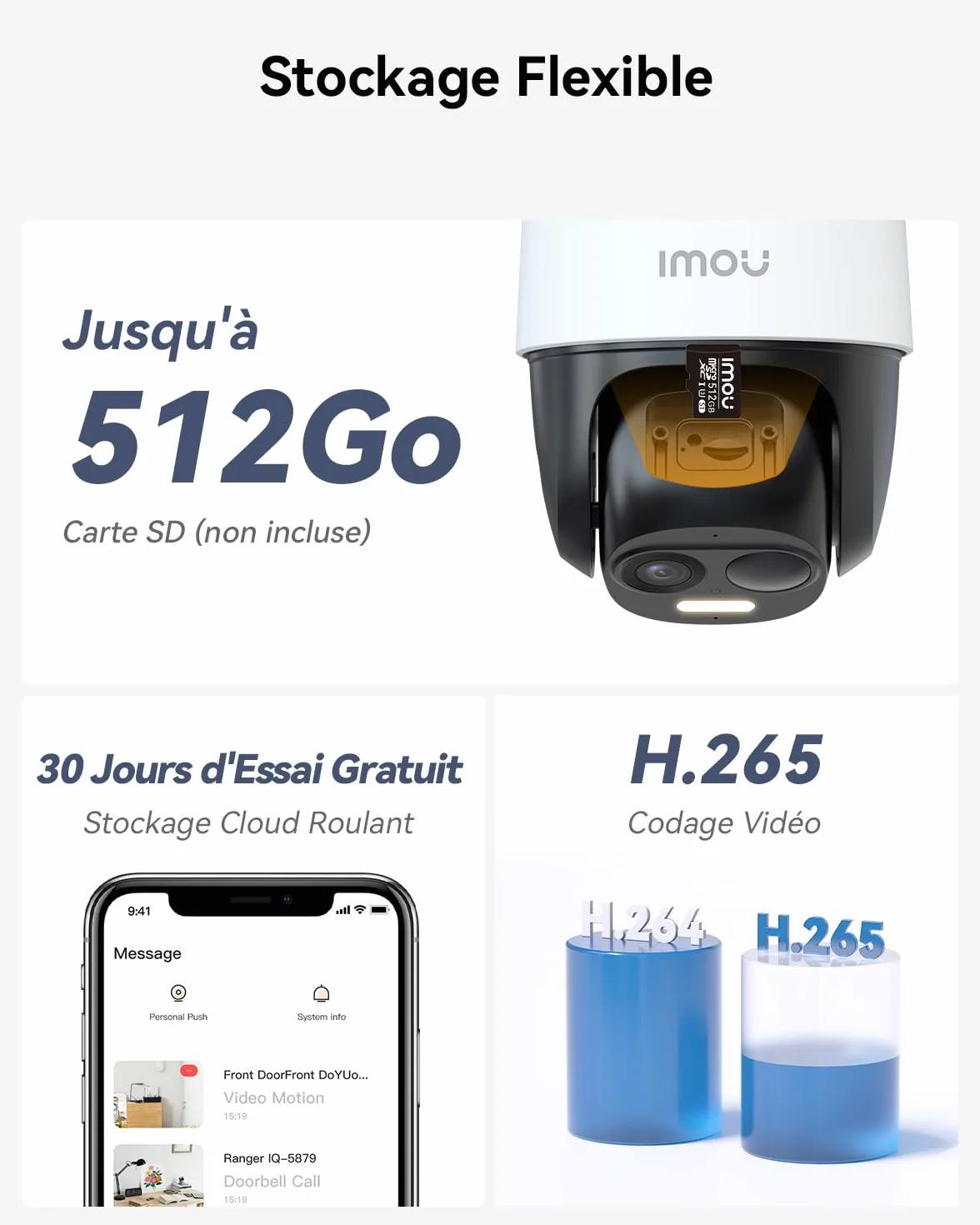 Imou 2K Caméra Surveillance WiFi Exterieure sans Fil Solaire 5000mAh 360° PTZ 2.4GHz IP65
