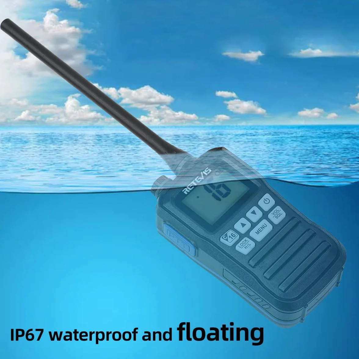 Retevis RM01 Marine Radio VHF Portable Étanche IP67 88 Canaux Talkie Walkie Marine Noir