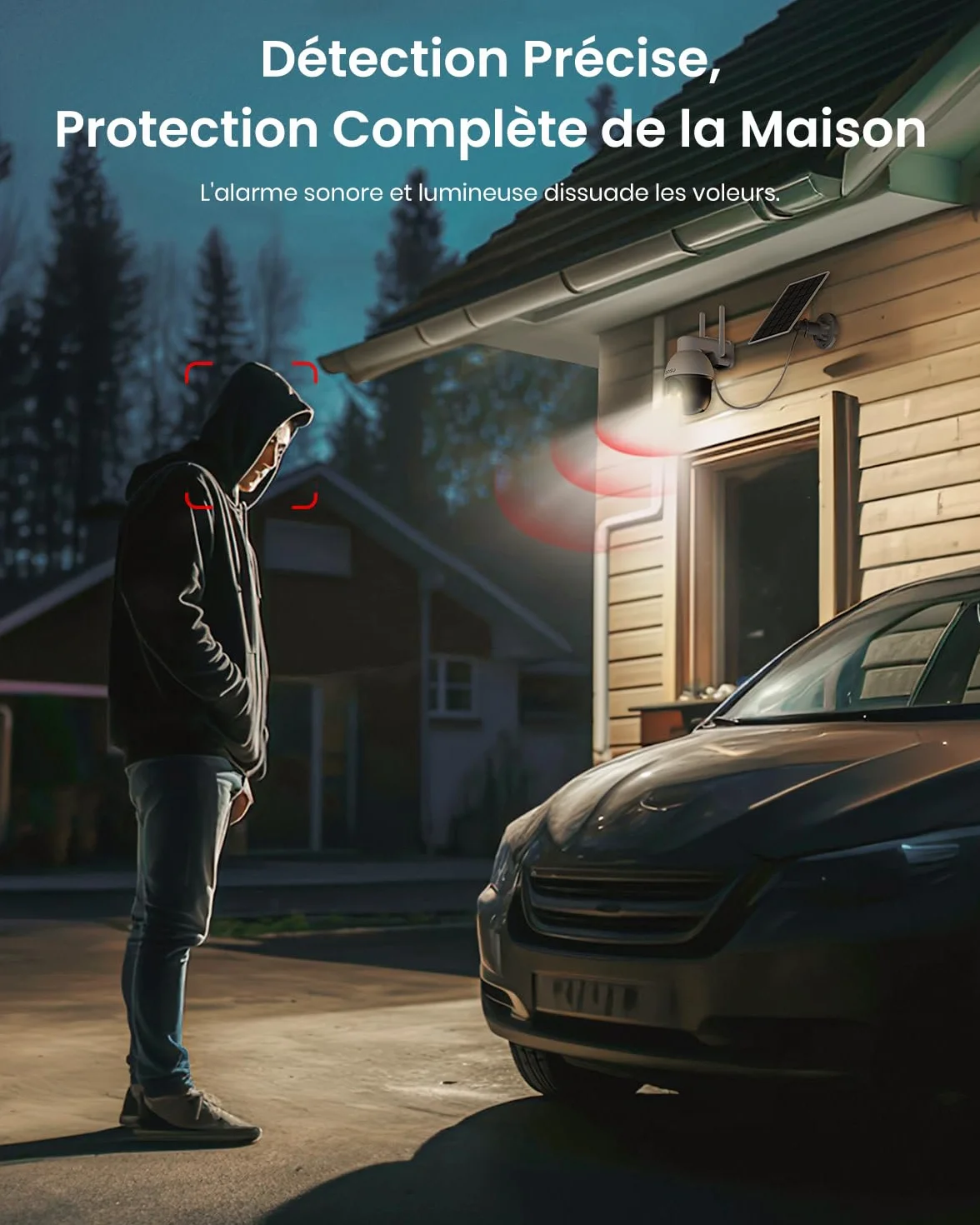 aosu 2K 3MP Camera Solaire Extérieur WiFi Surveillance 360° PTZ Suivi Automatique Vision Nocturne Alarme Audio Bidirectionnel