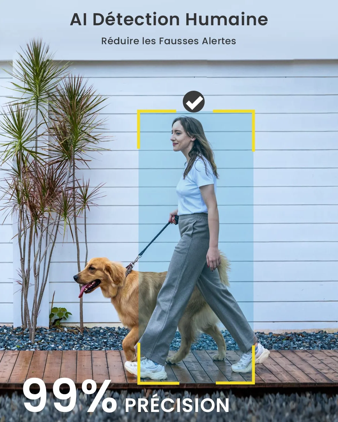 ieGeek 2K Caméra Surveillance WiFi Exterieure sans Fil Batterie, Vision Nocturne Couleur, AI & PIR Détection Mouvement, Extérieure/Intérieure, Audio Bidirectionnel, Étanche IP65