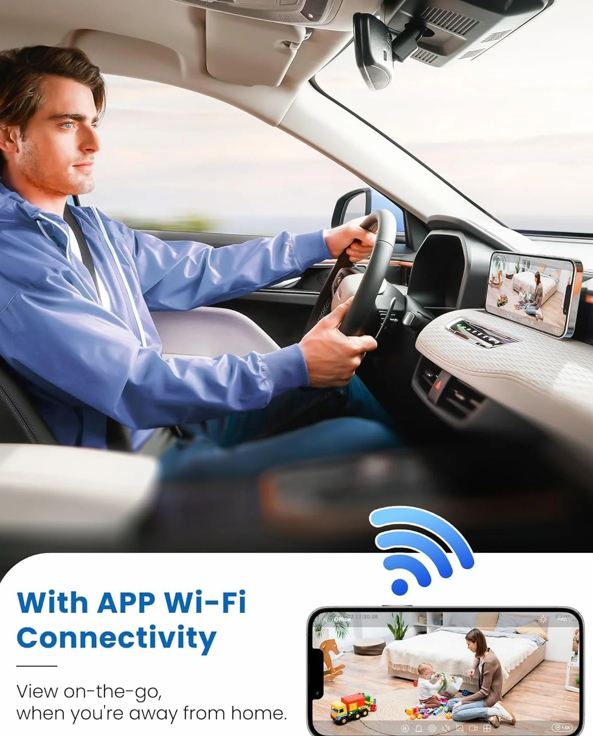 WiFi Caméra,1080P HD Caméra de Surveillance Interieur/Extérieur sans Fil avec Audio et Vidéo, avec Enregistrement Longue Batteries, pour l'extérieur/intérieur
