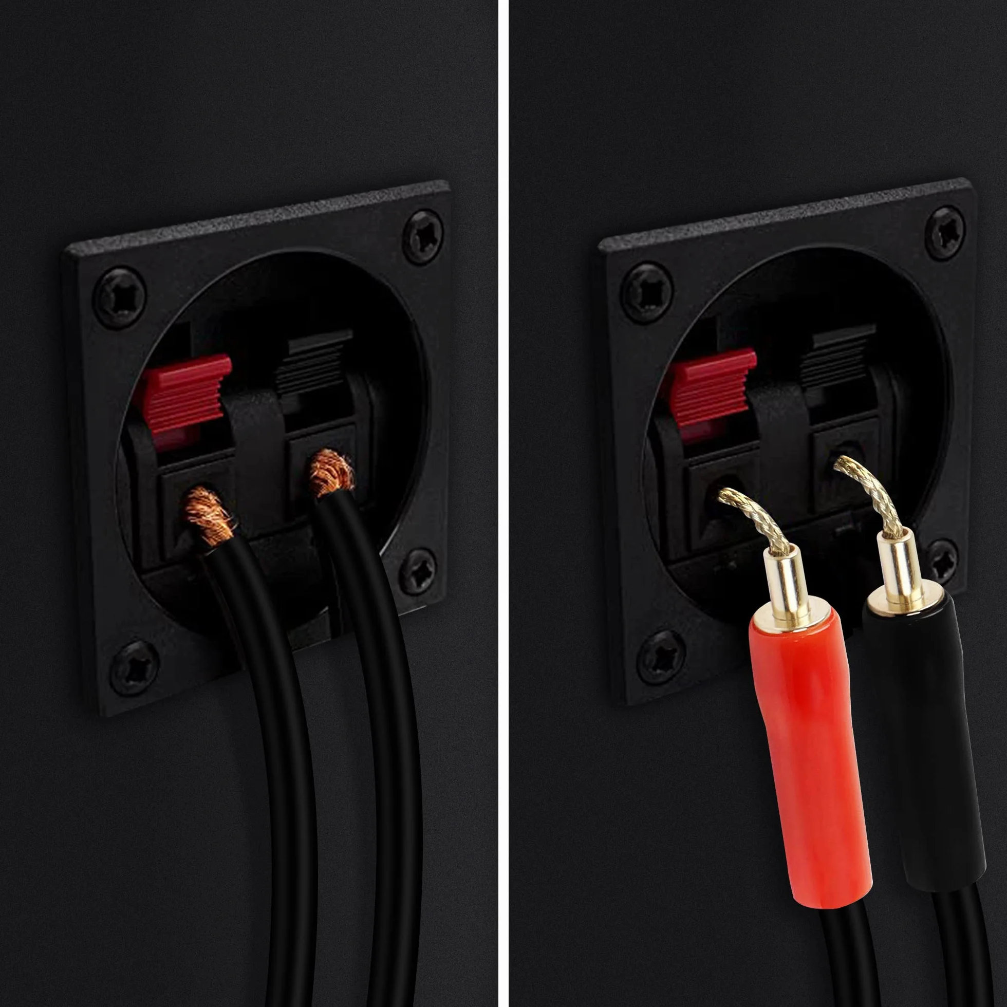 MEIRIYFA flexible pin Banana plug Connector, tressé 2mm Banana plug plug plug pin plaqué or amplificateur audio Haut - parleur fil système audio (4 PCS)