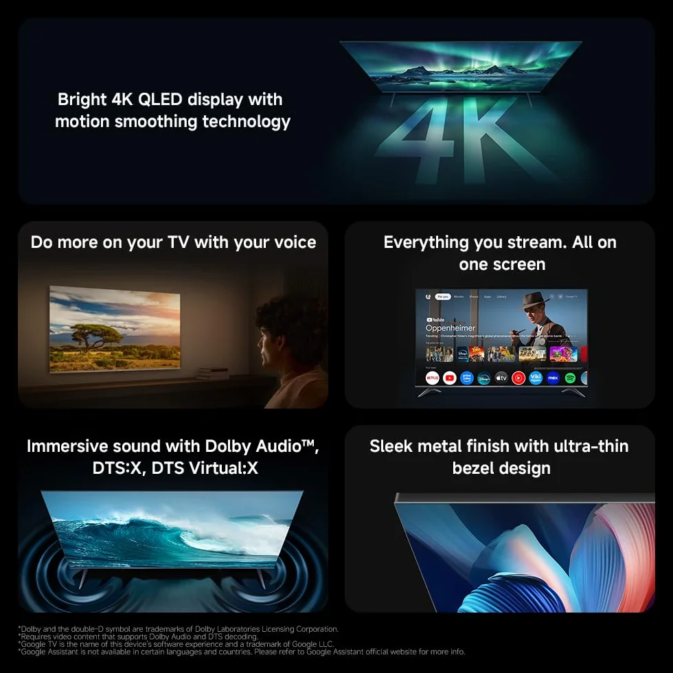 XIAOMI QLED 43" A Pro 2026 UltraHD 4K Dolby Audio Google TV