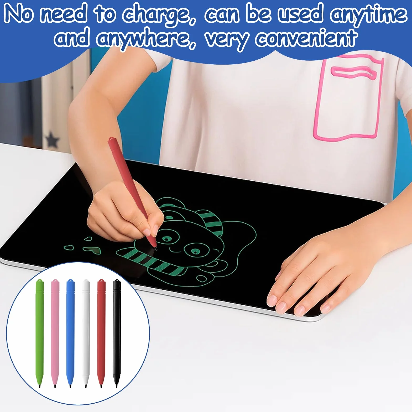 Stylos de Rechange pour Tableau d'écriture LCD, Stylet Tablette pour Dessin, Lot de 6